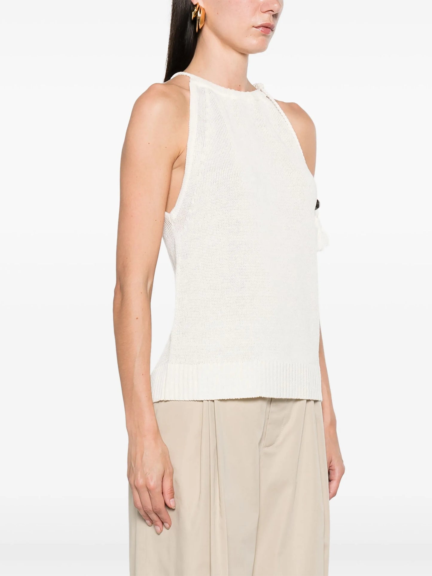 Moriana halterneck linen top