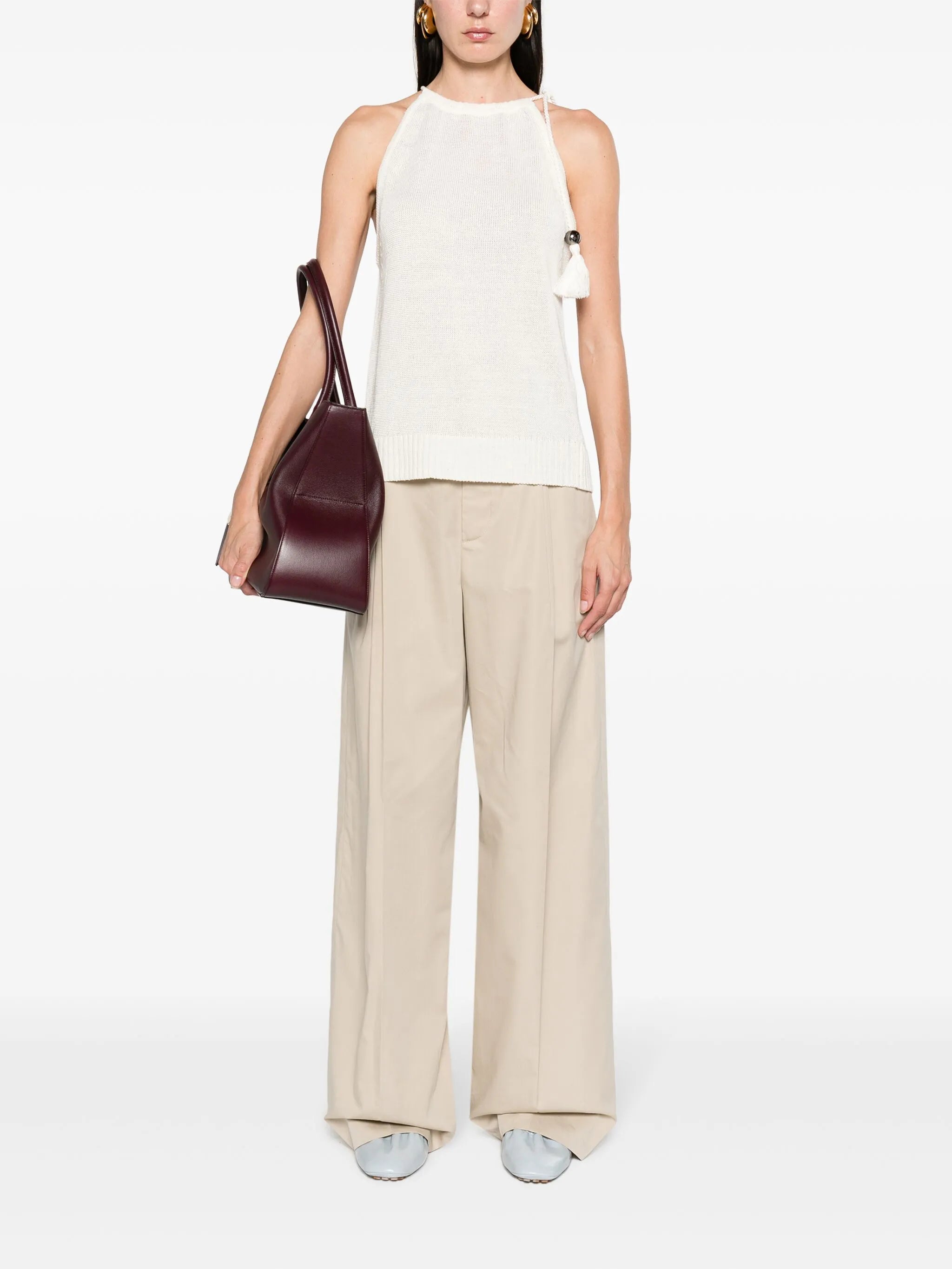 Moriana halterneck linen top
