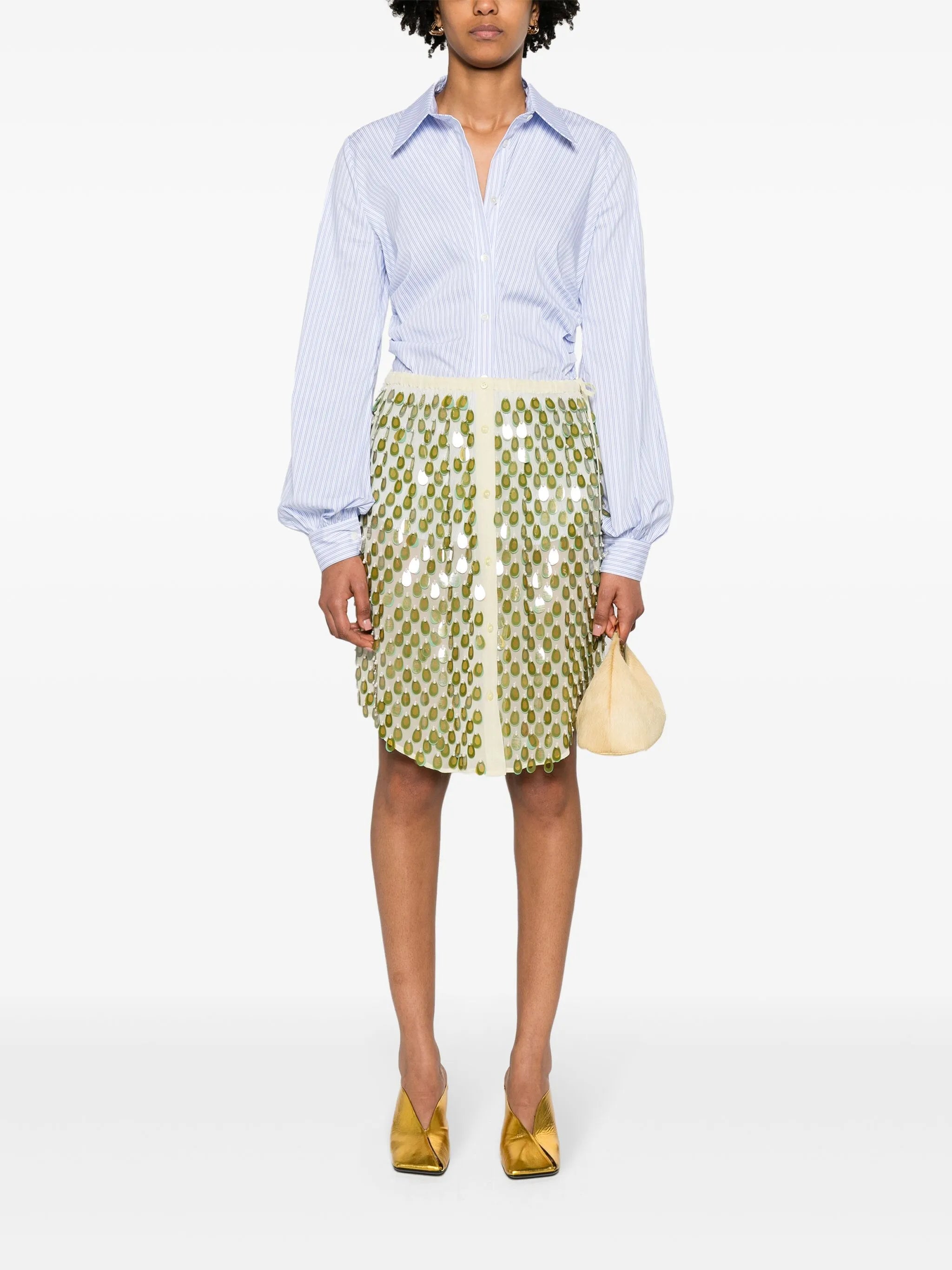 sequin-embellished chiffon skirt