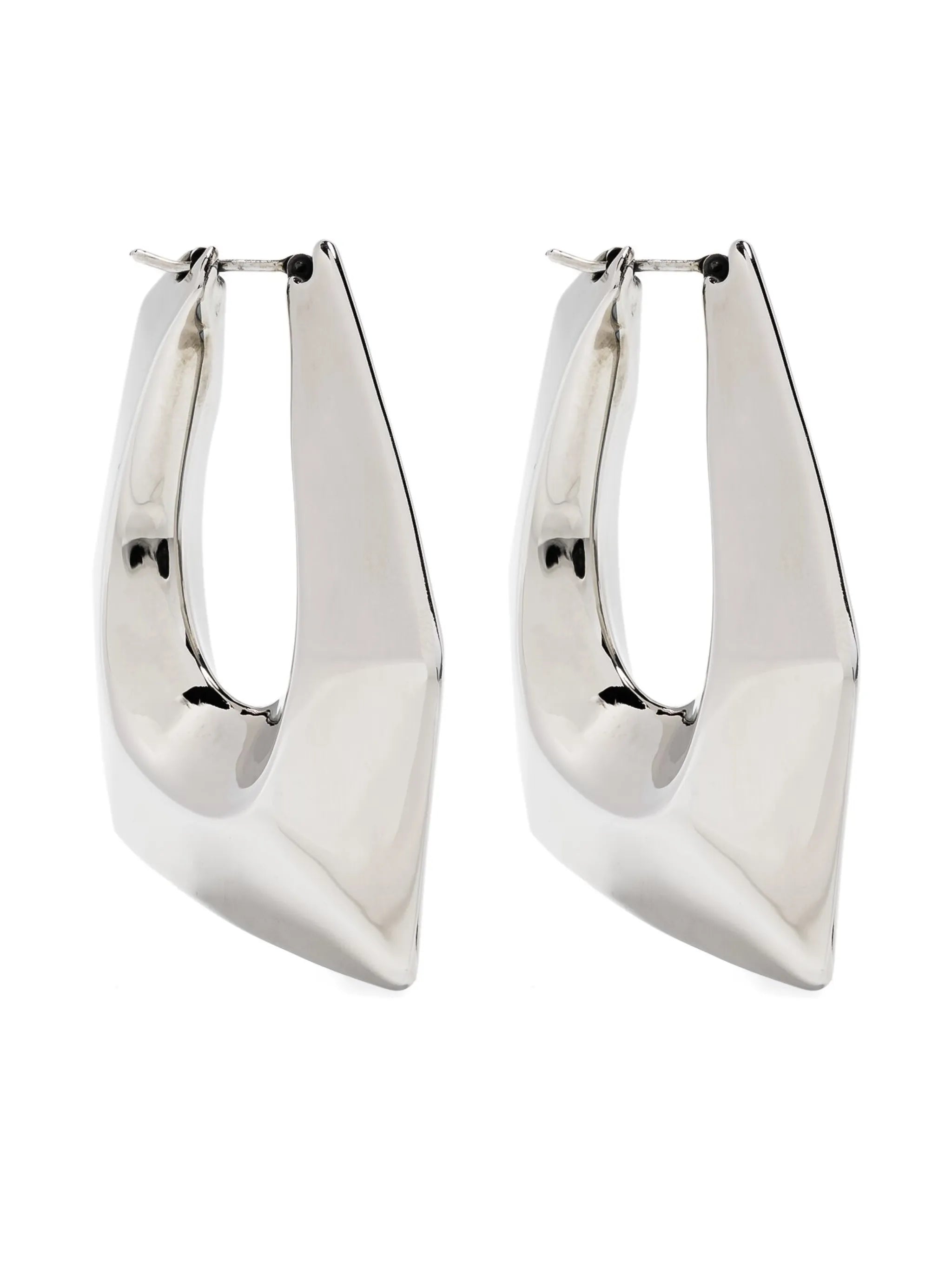 Modernist geometric hoop earrings
