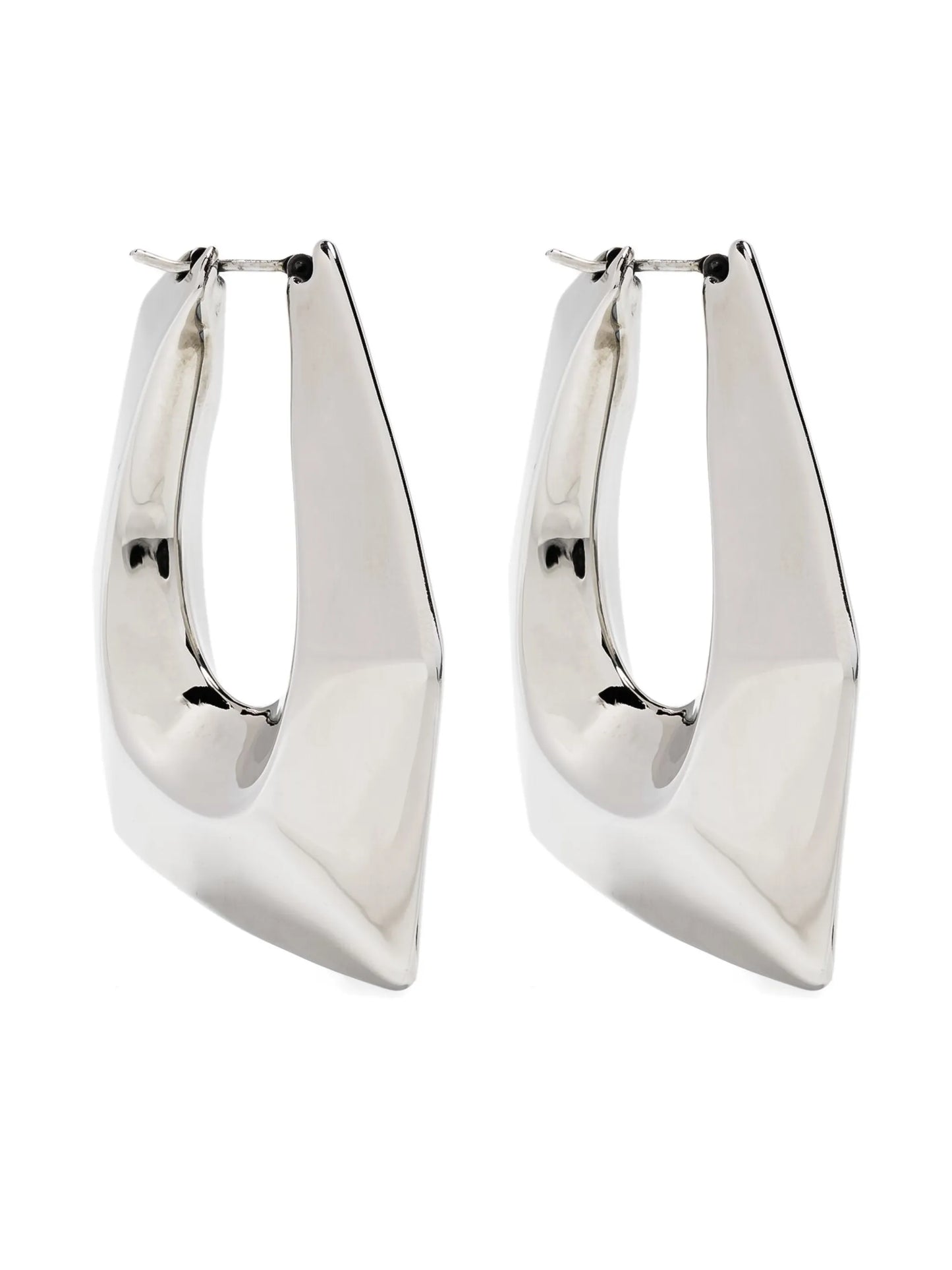 Modernist geometric hoop earrings