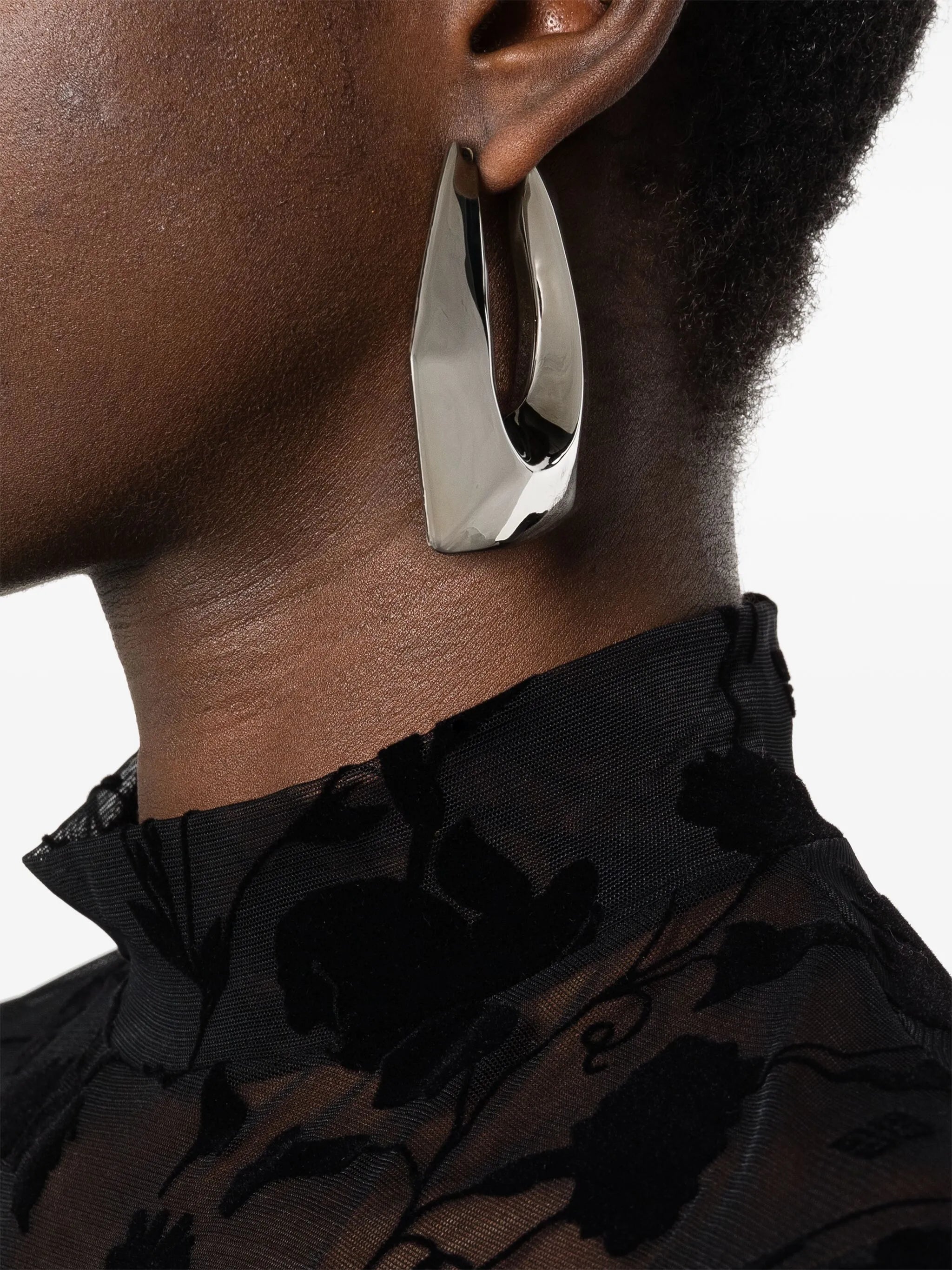 Modernist geometric hoop earrings