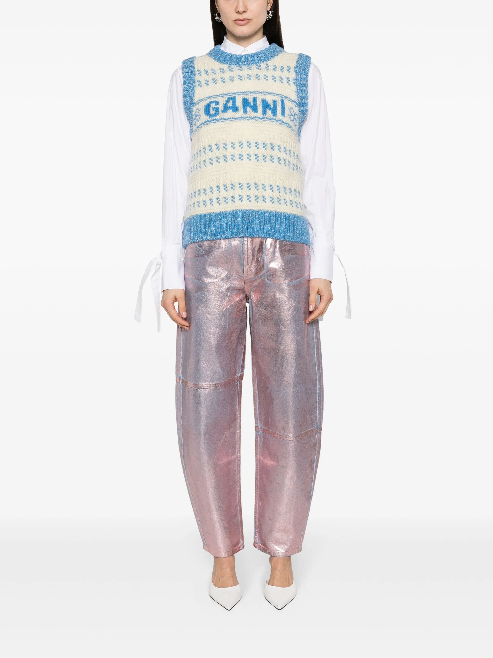 Foil Stary high-rise tapered-leg jeans