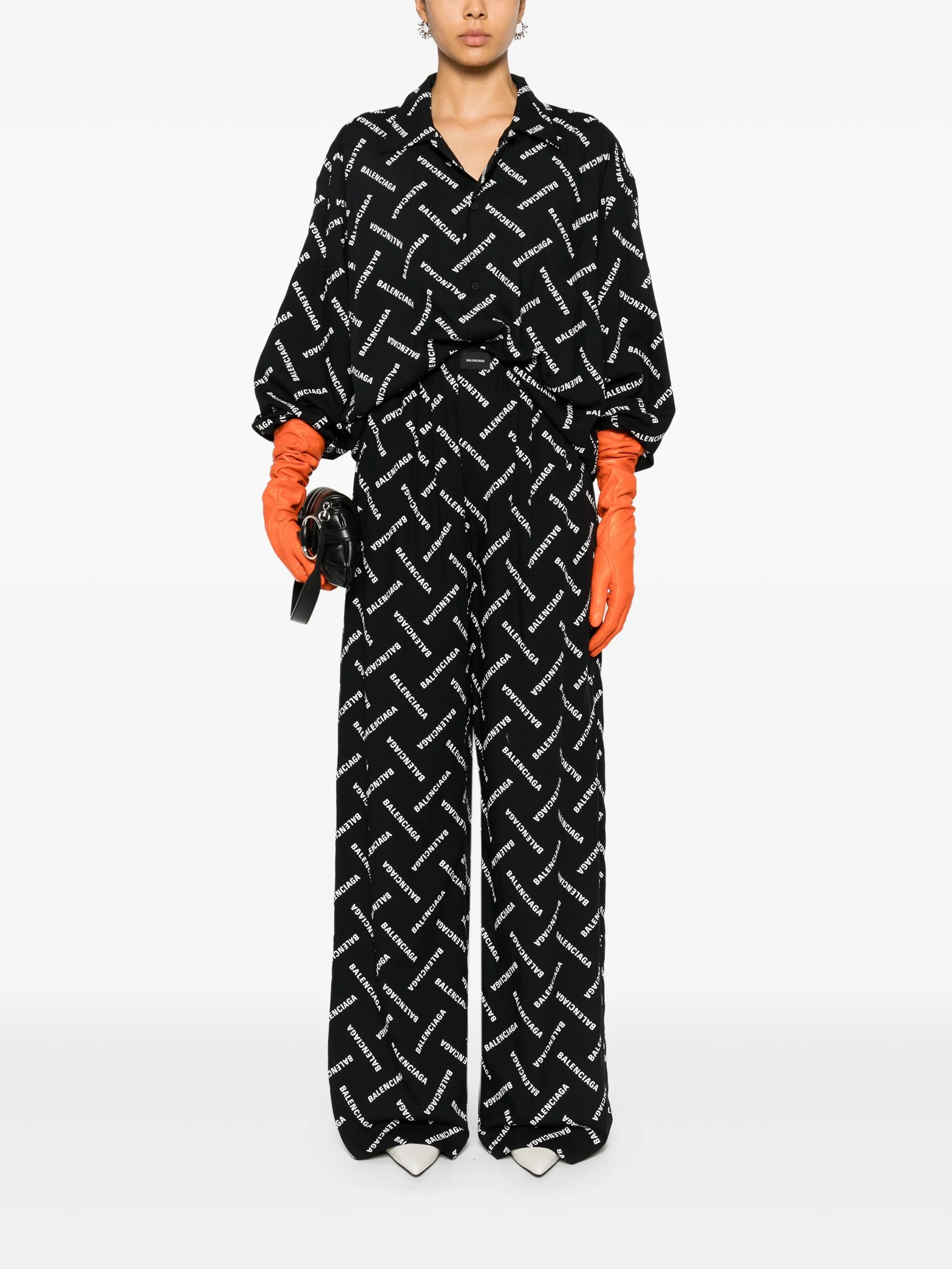 logo-print trousers
