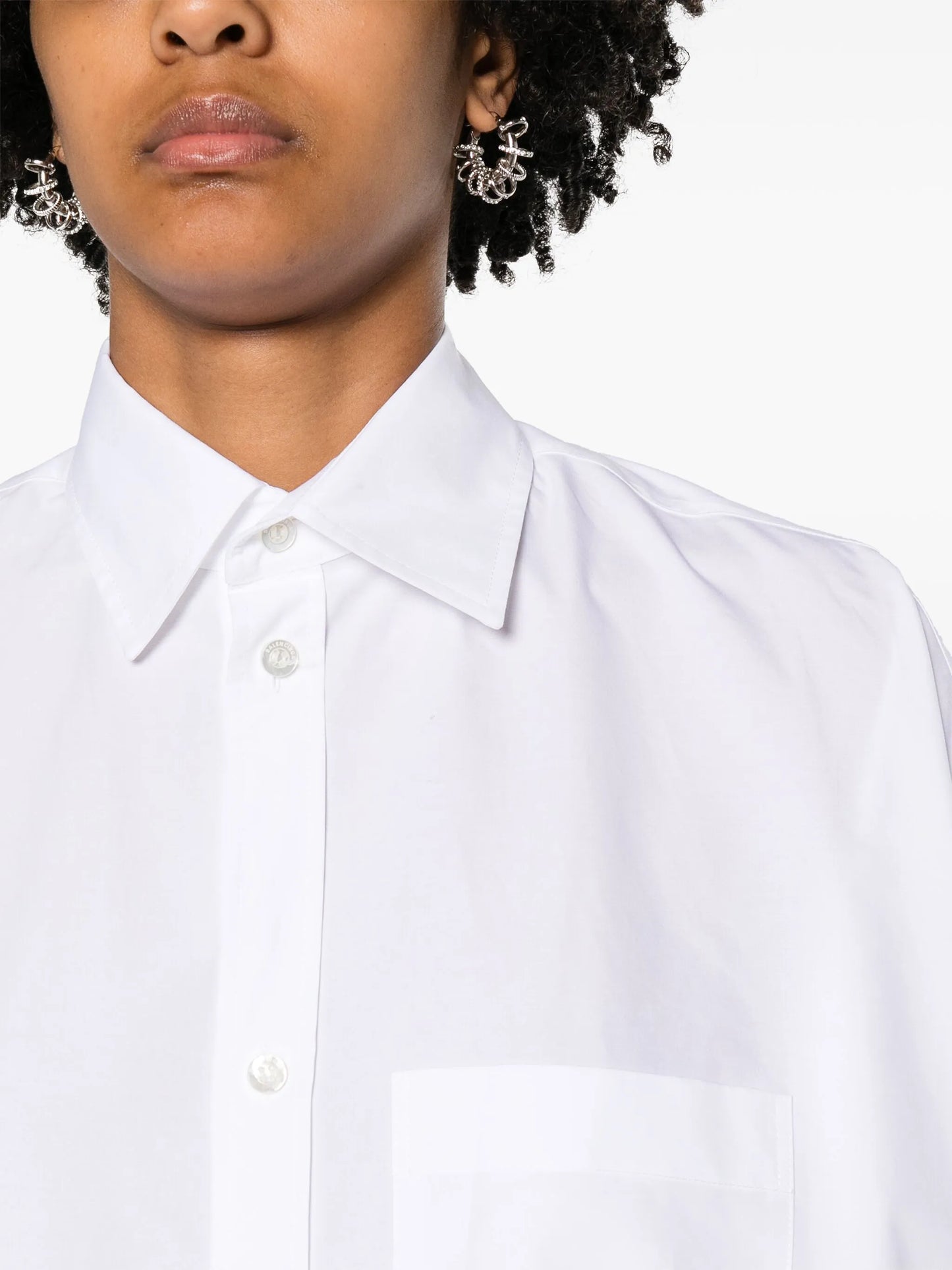 drop-shoulder cotton shirt