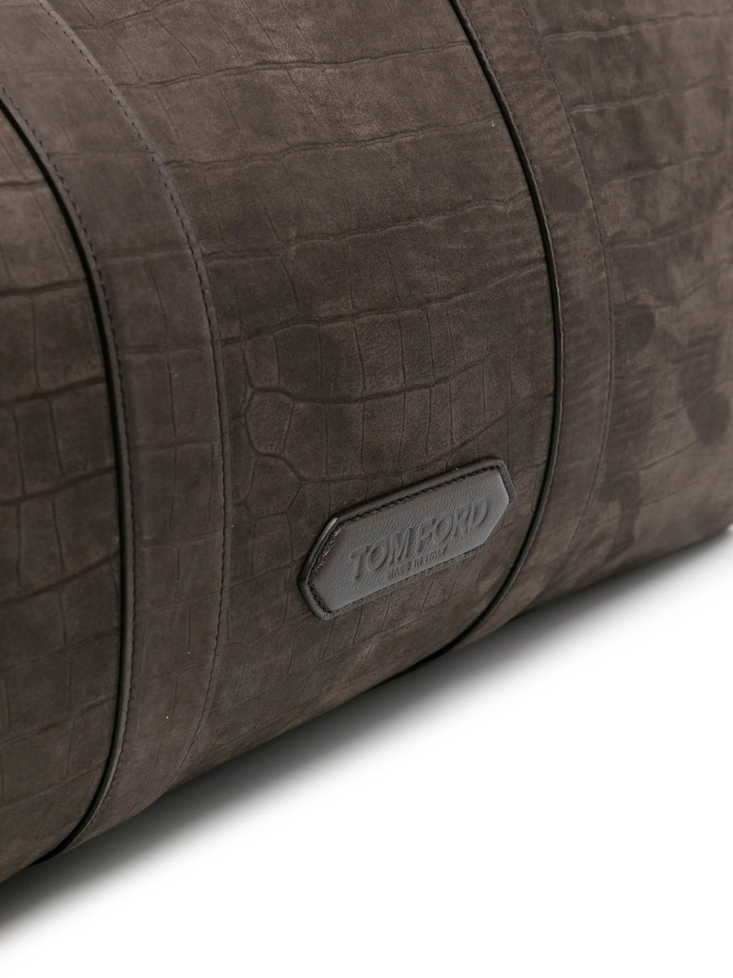 crocodile-embossed nubuck holdall