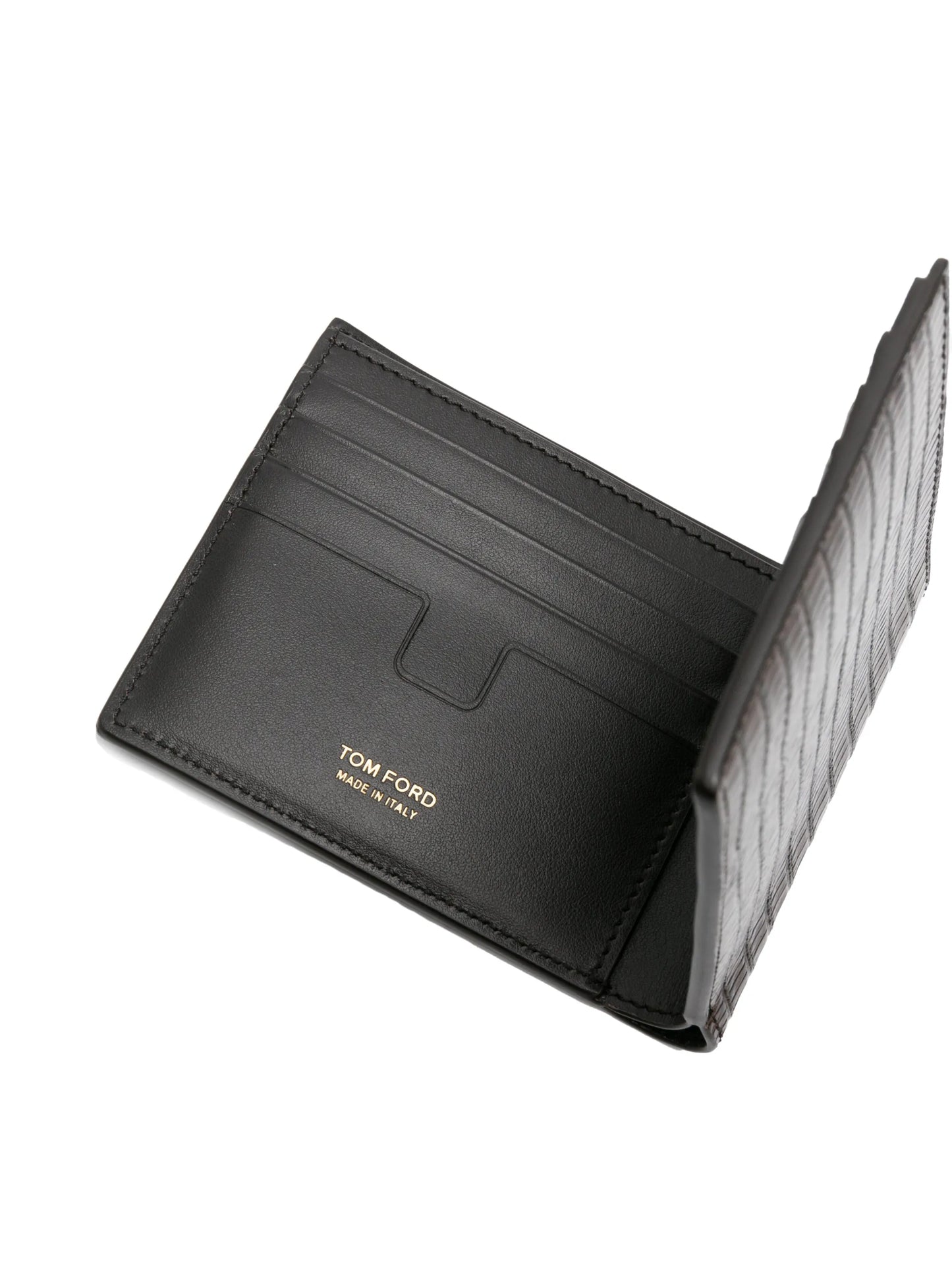 crocodile-emboossed leather cardholder