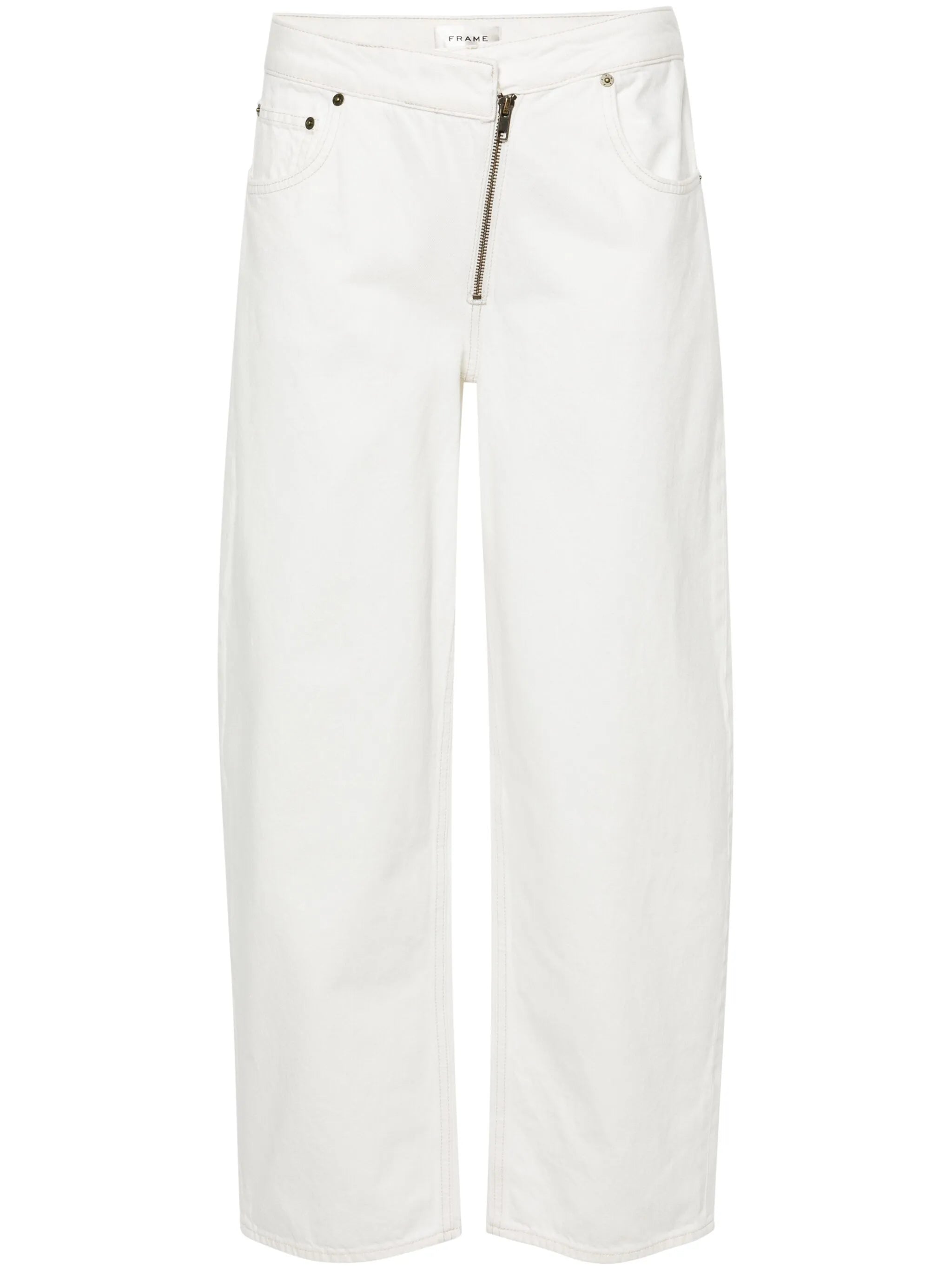 Angled Zipper tapered-leg jeans