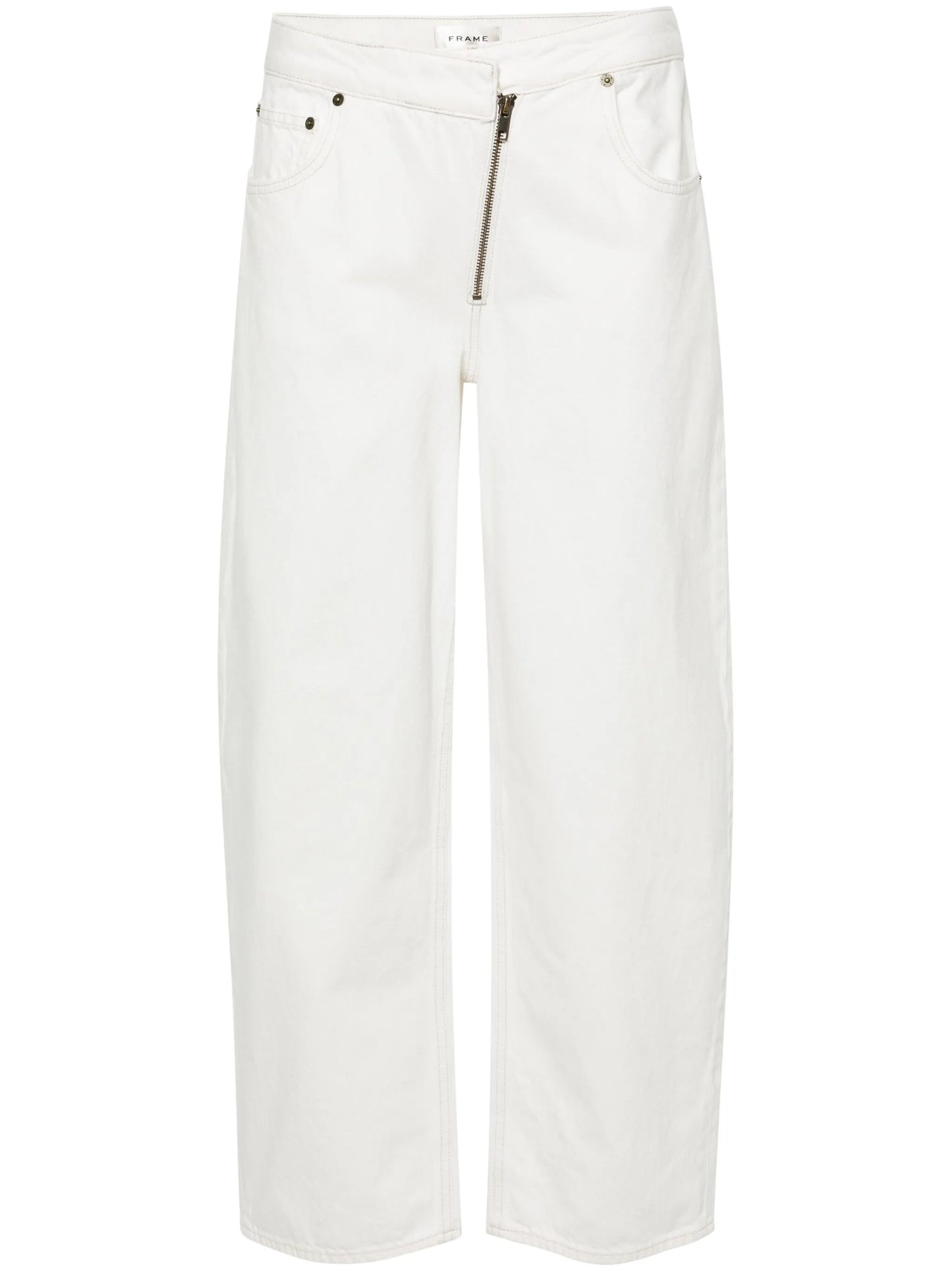 Angled Zipper tapered-leg jeans