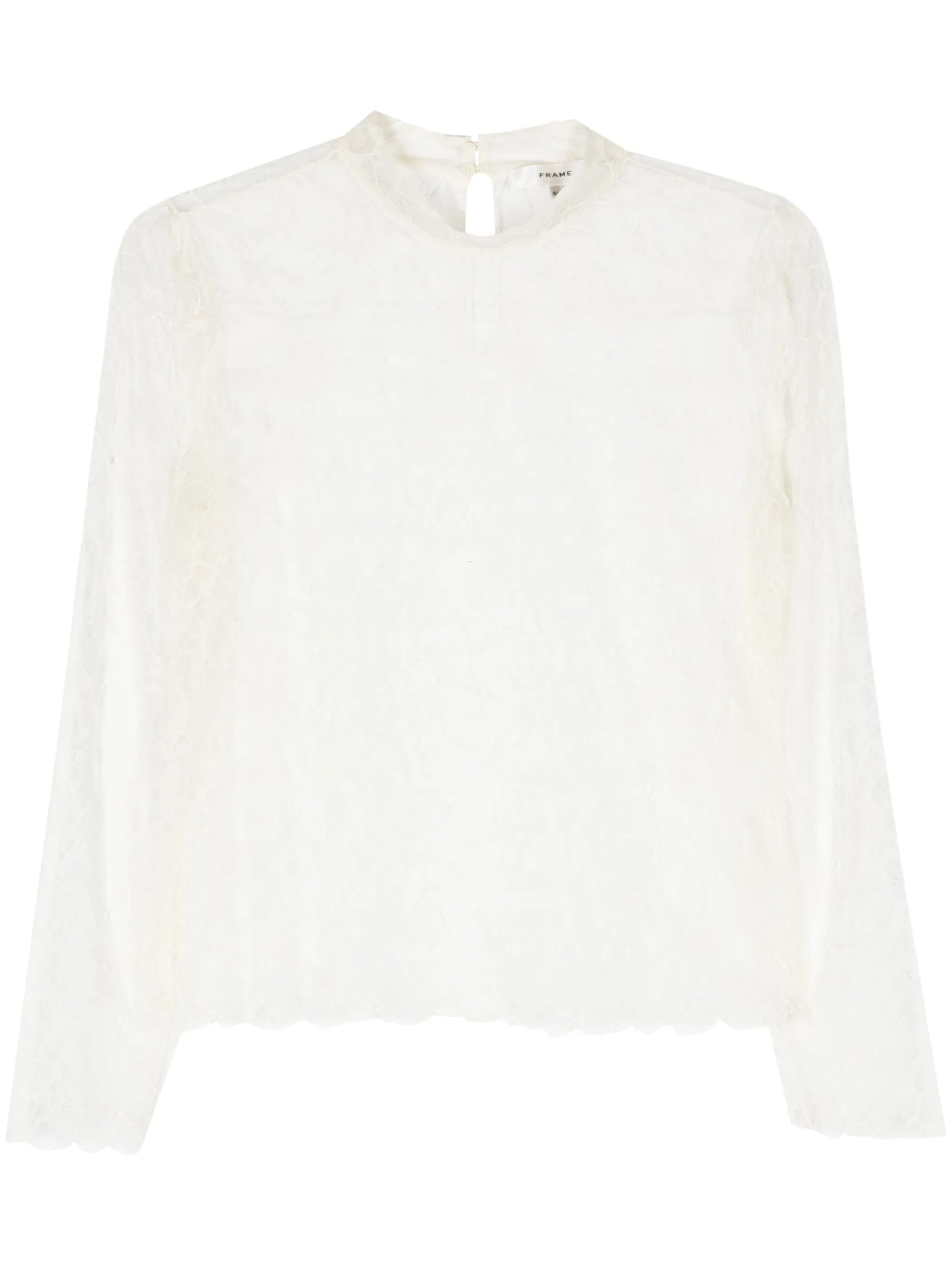 mock-neck lace blouse