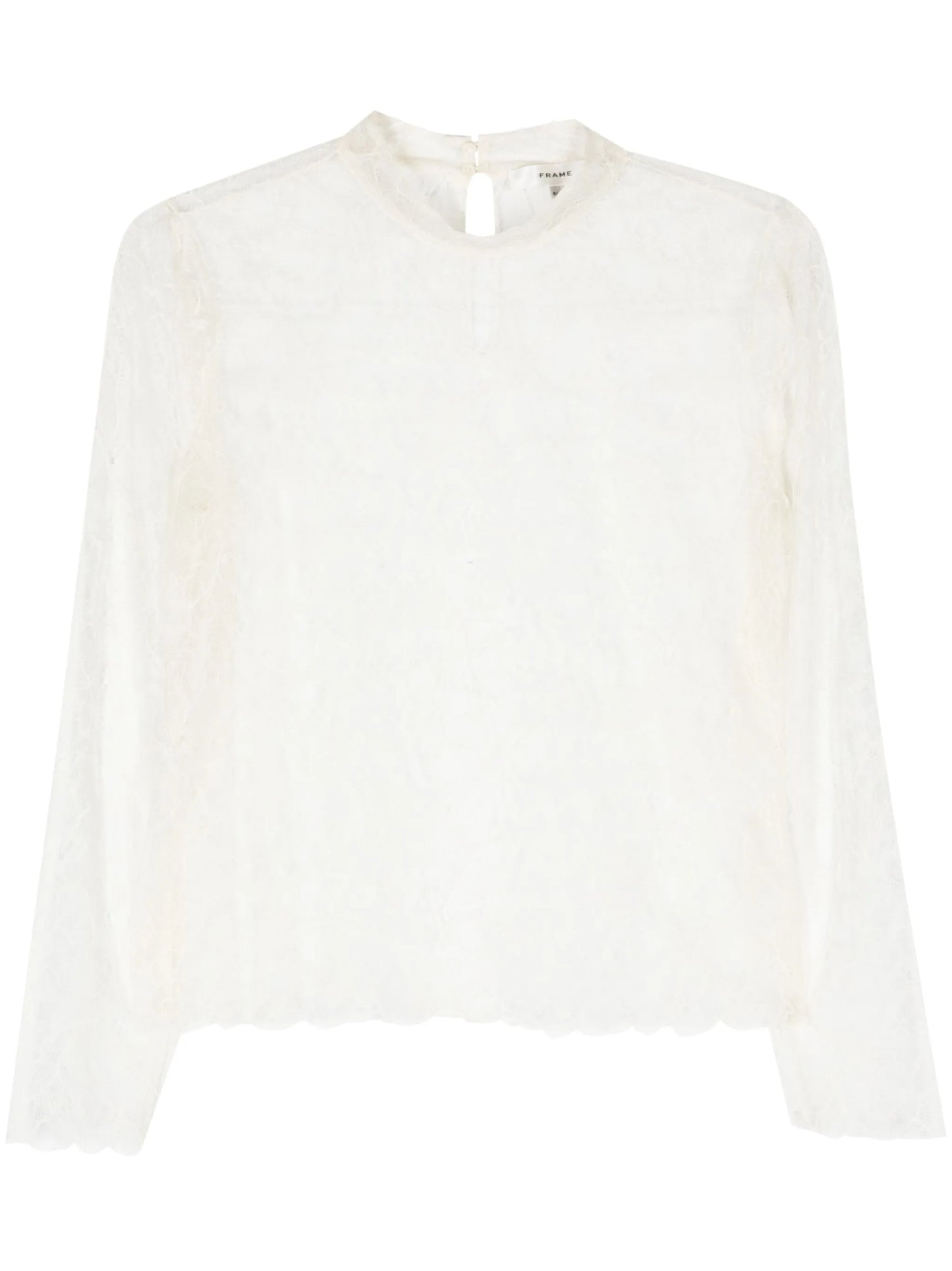 mock-neck lace blouse
