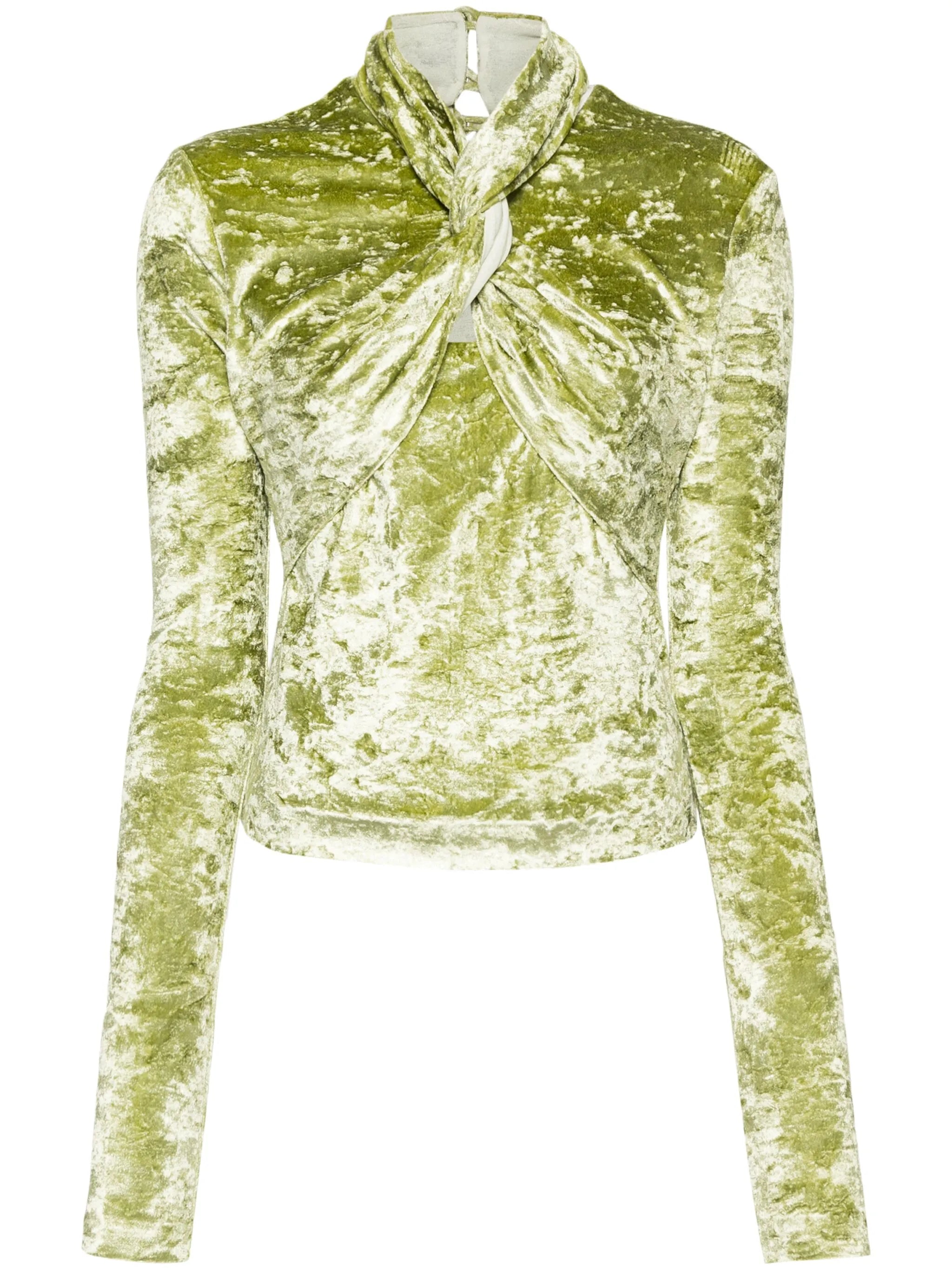 Iride twist-detailing velvet top
