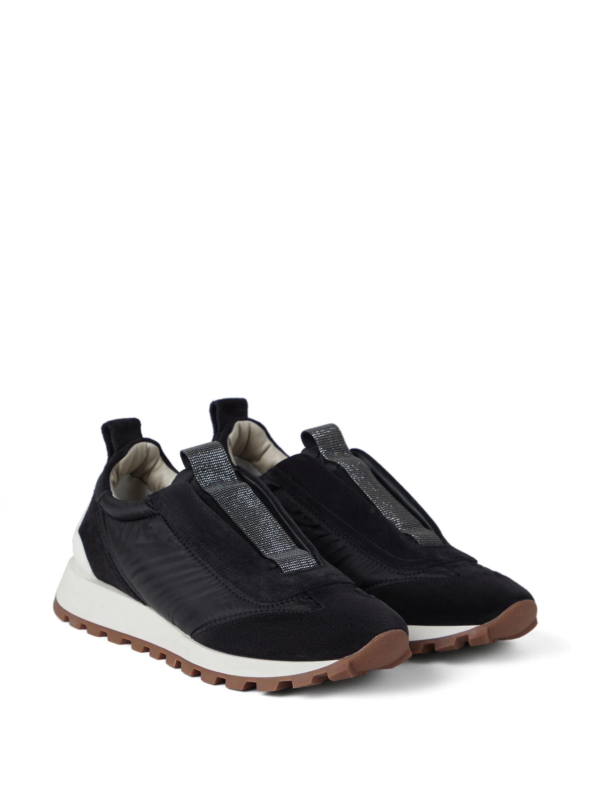 monili-embellished slip-on sneakers