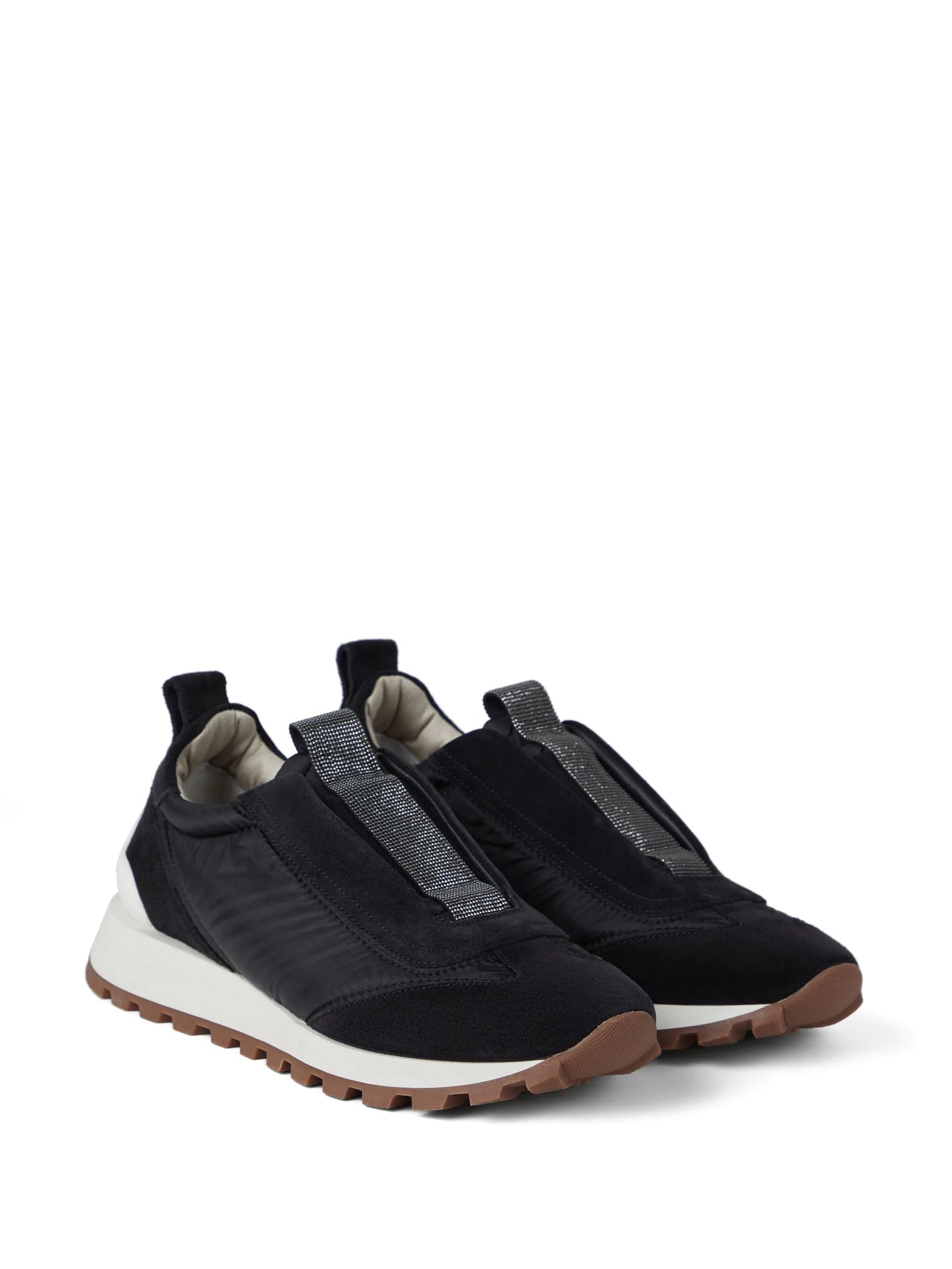 monili-embellished slip-on sneakers