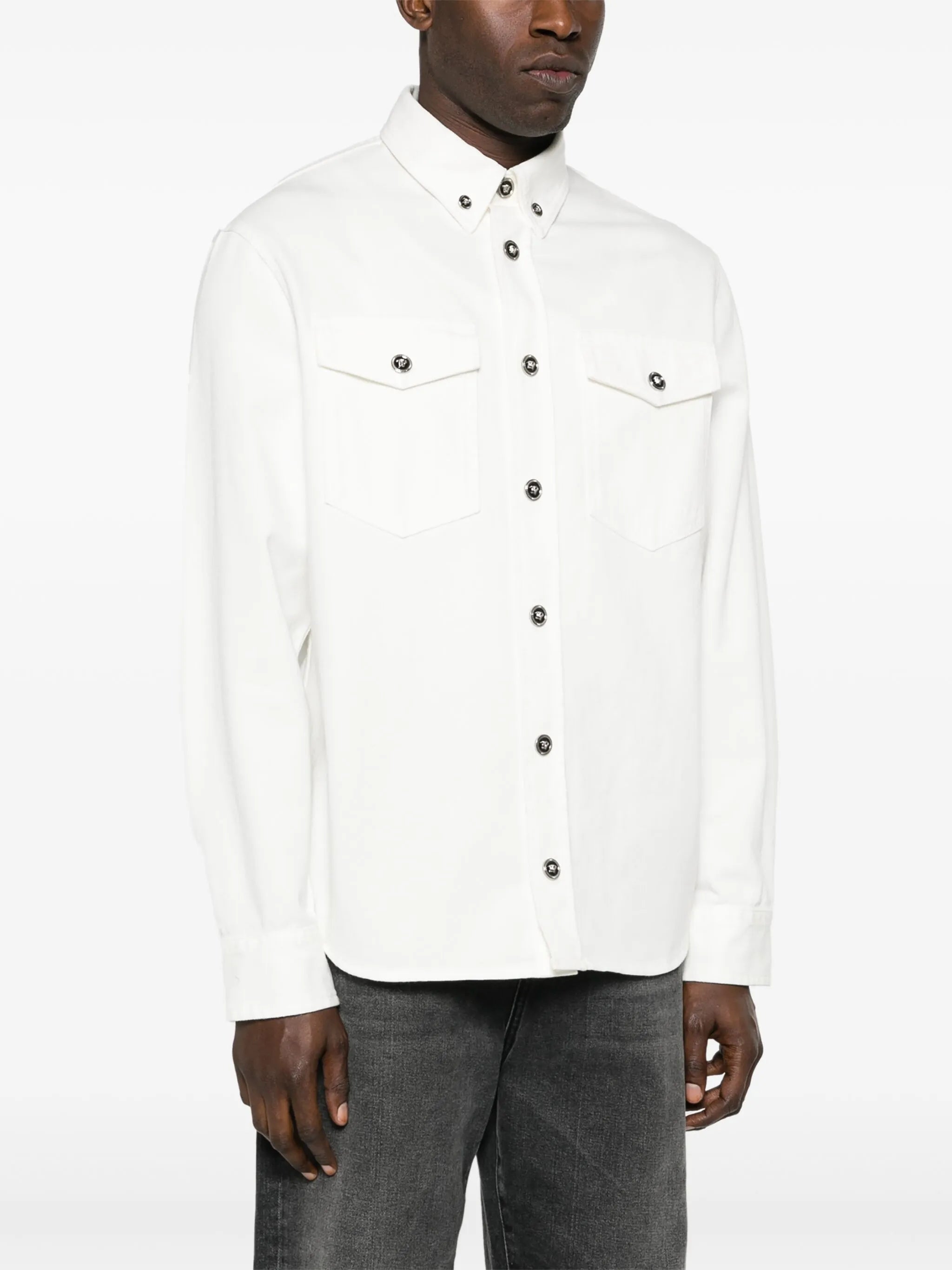 Medusa-buttons cotton shirt