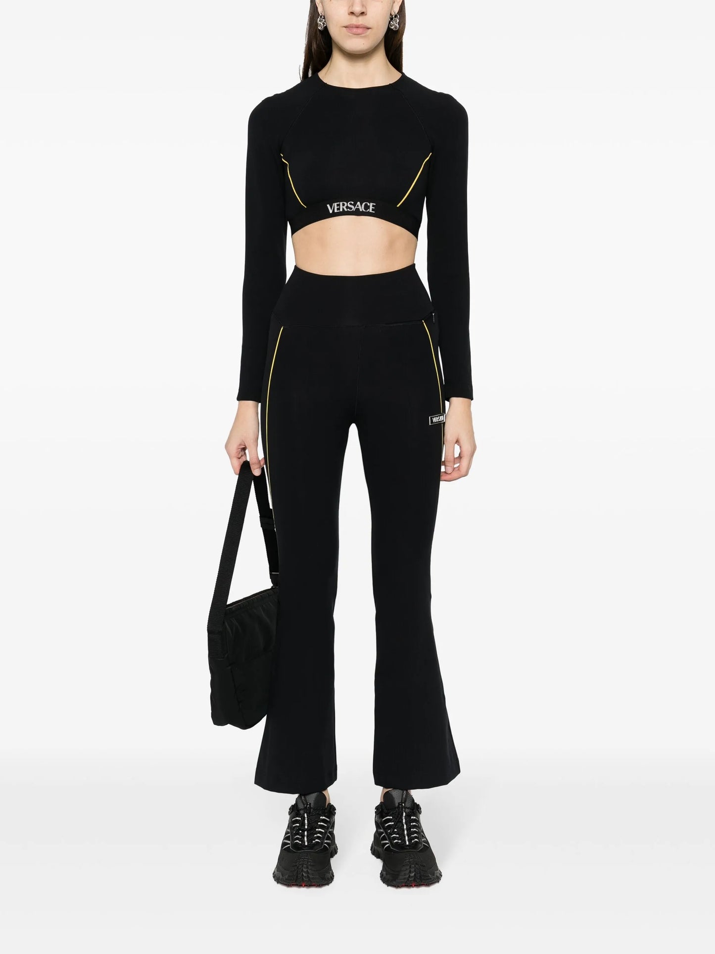 logo-appliqué flared leggings