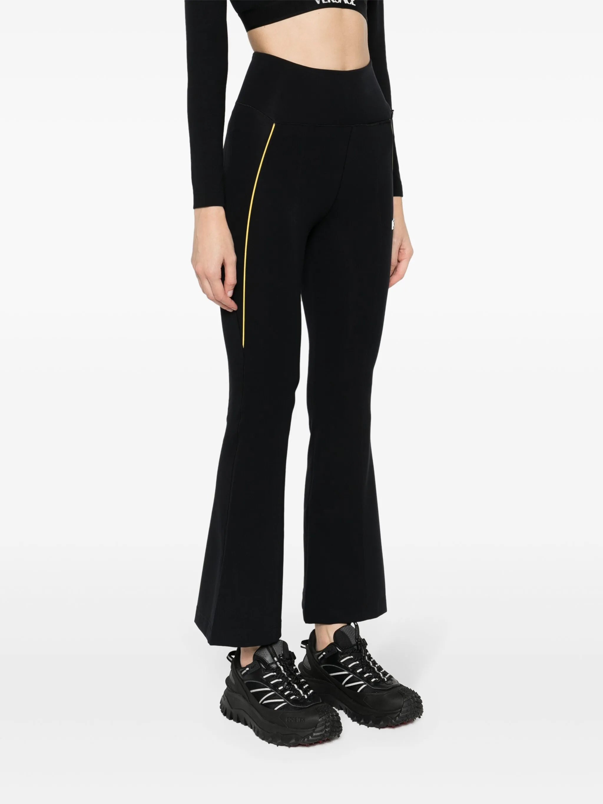 logo-appliqué flared leggings