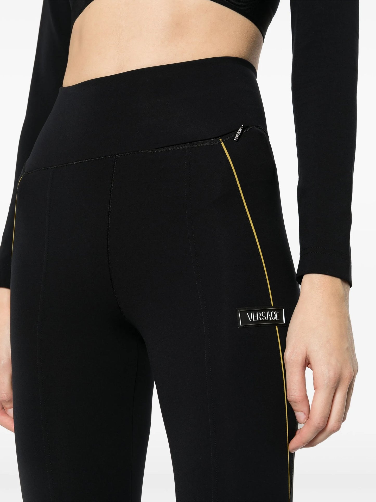 logo-appliqué flared leggings