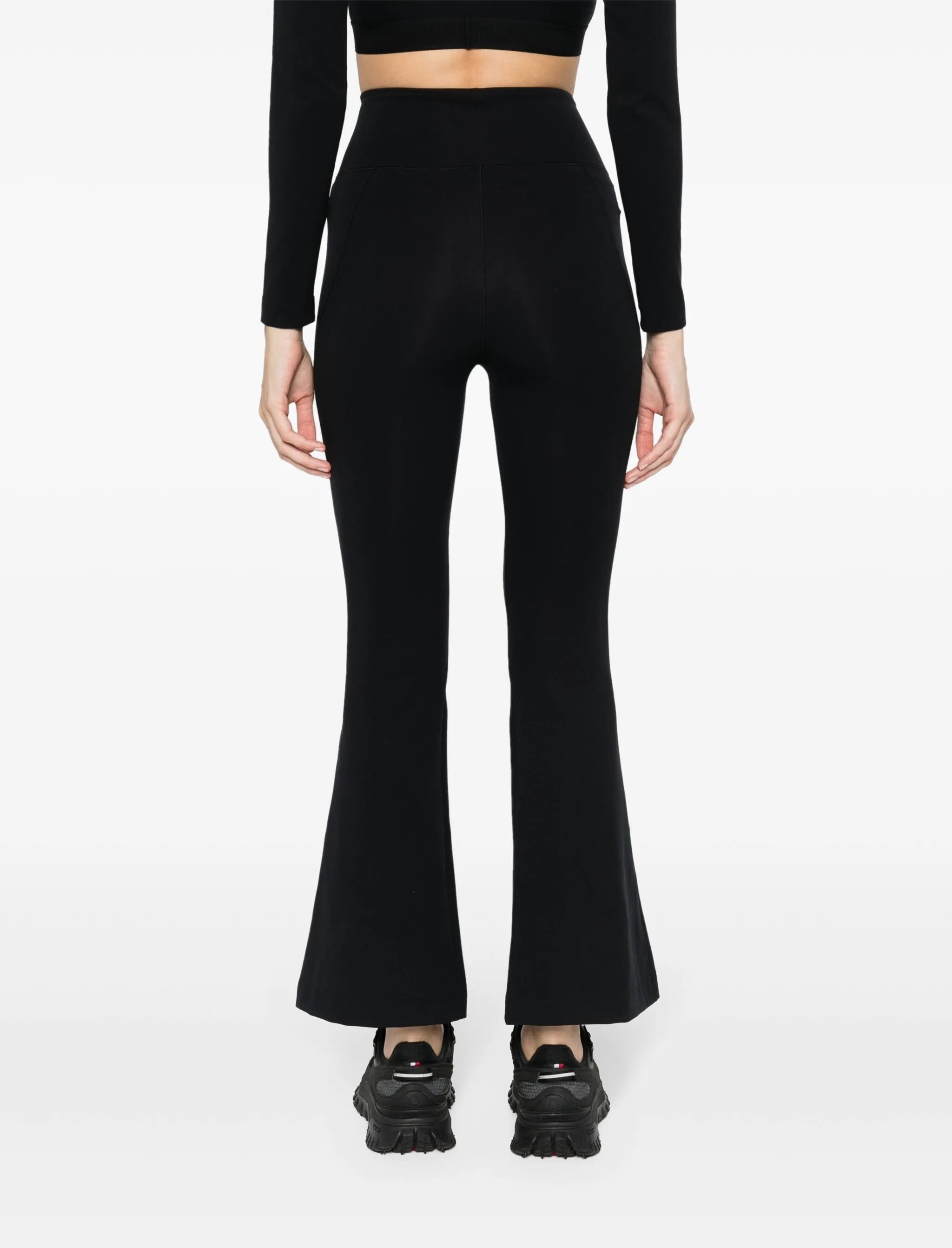 logo-appliqué flared leggings