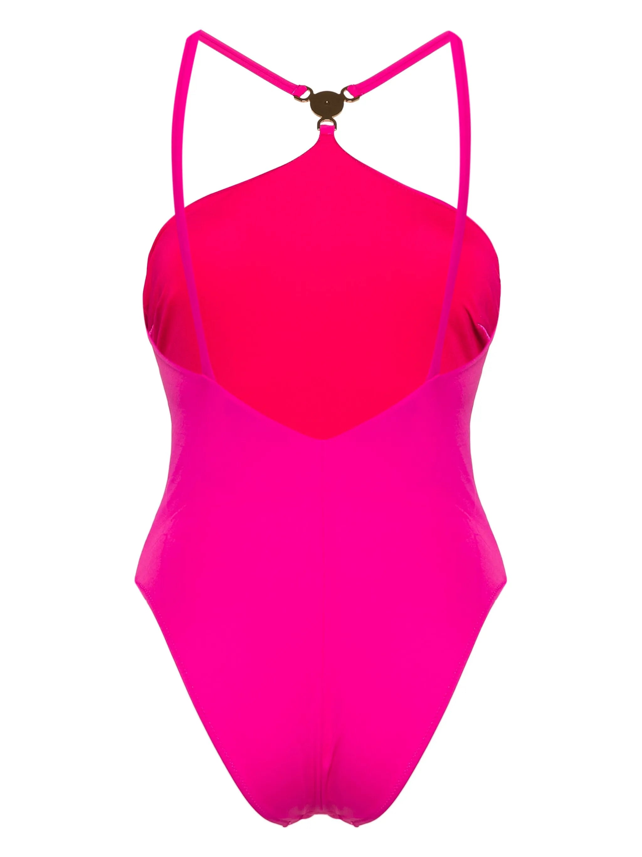 Medusa-plaque halterneck swimsuit