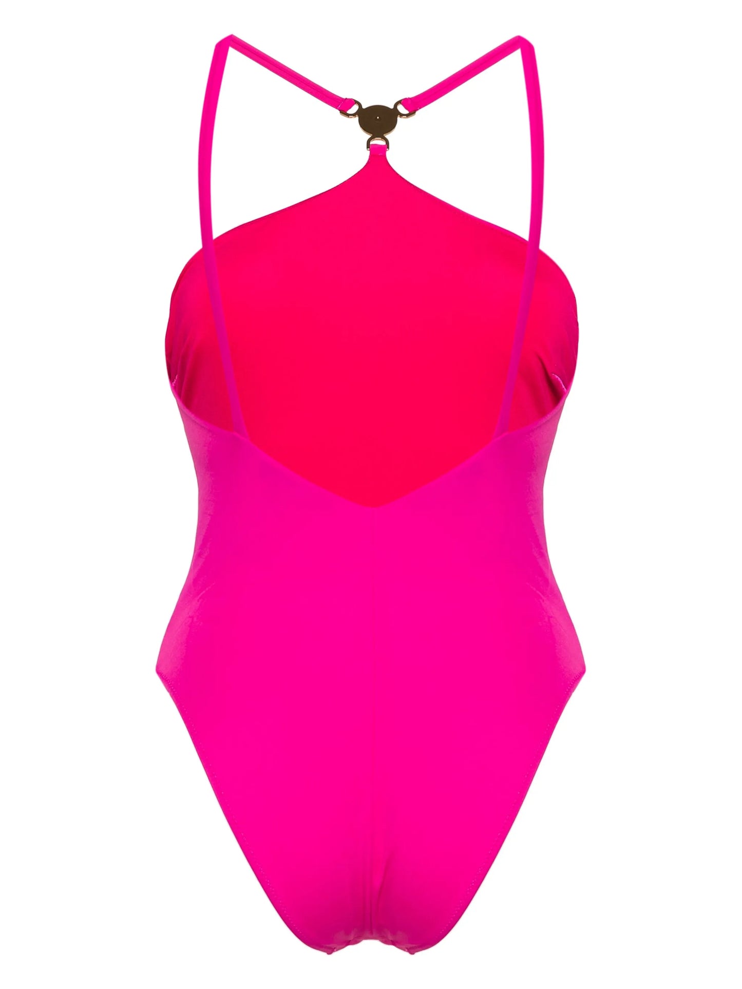 Medusa-plaque halterneck swimsuit