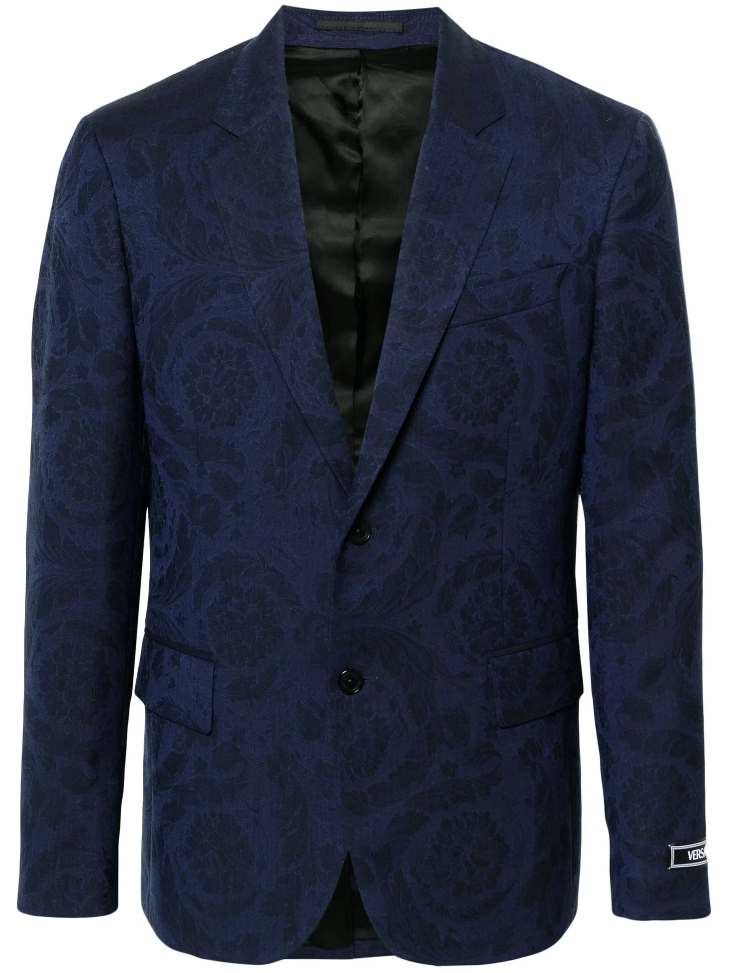 Barocco-jacquard single-breasted blazer