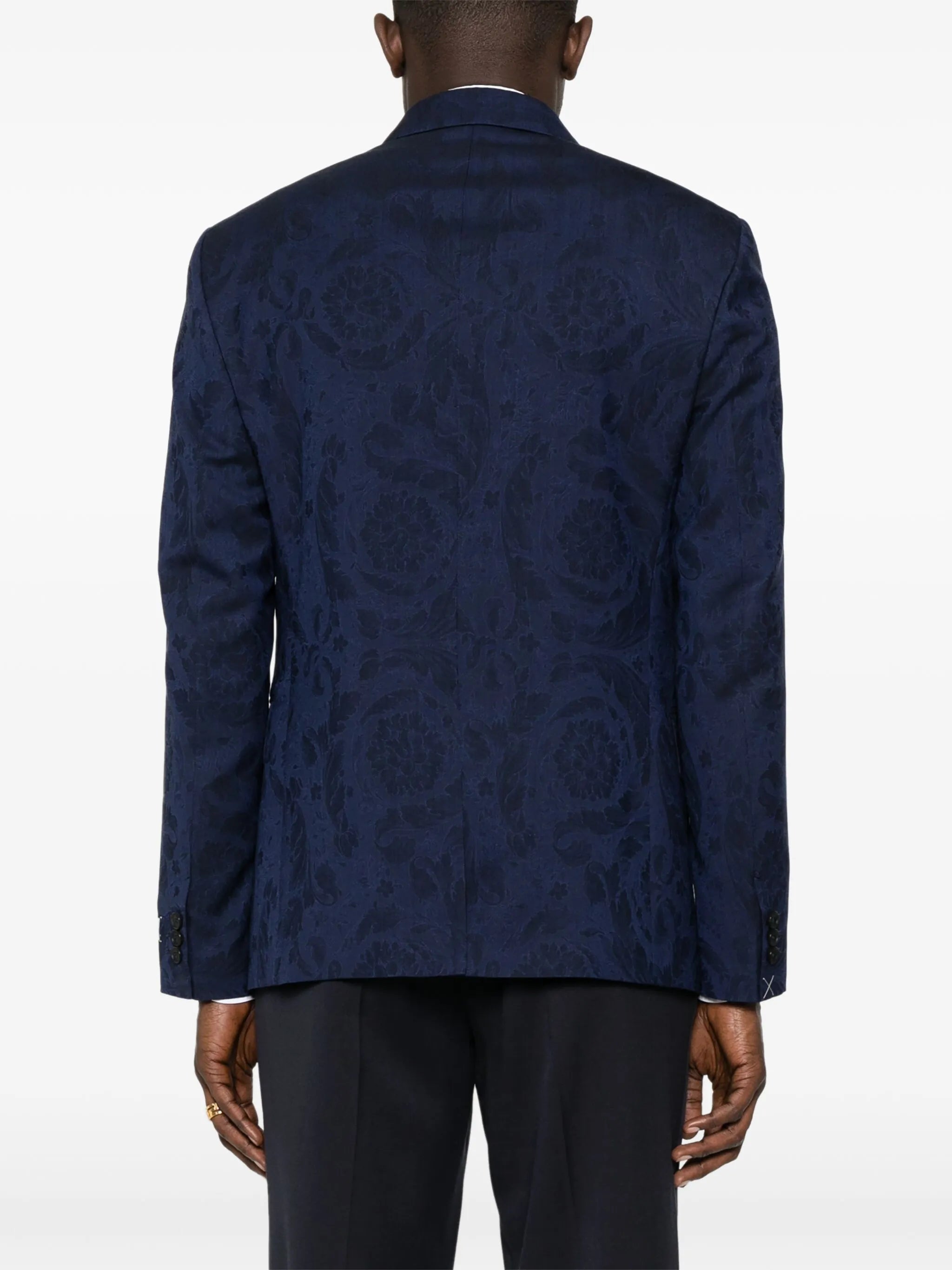 Barocco-jacquard single-breasted blazer
