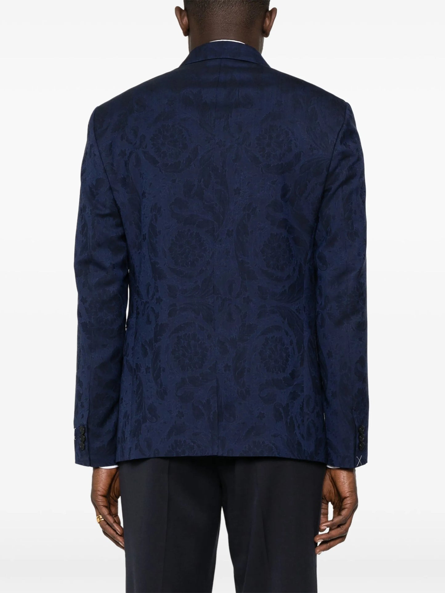 Barocco-jacquard single-breasted blazer
