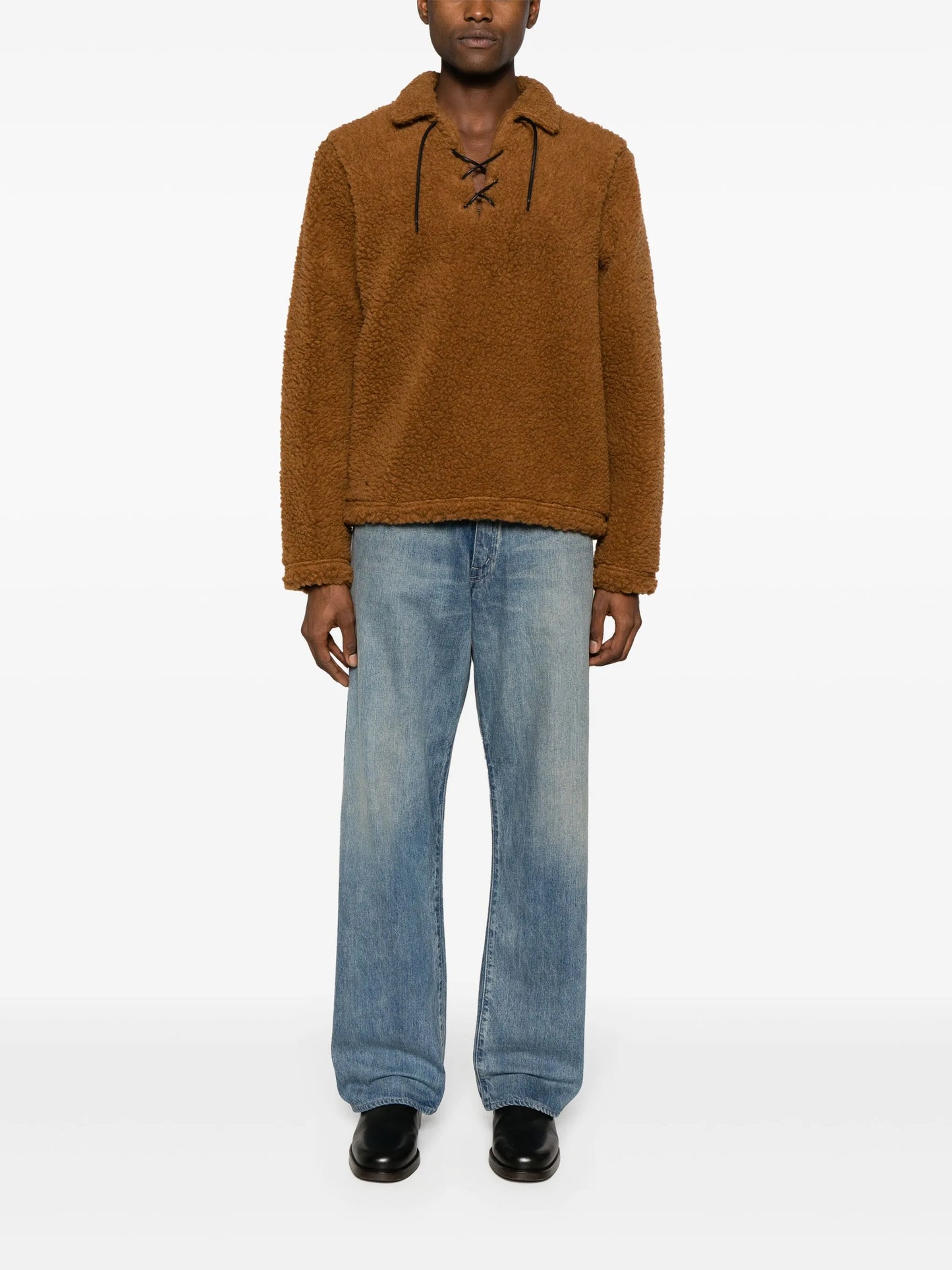 mid-rise straight-leg jeans