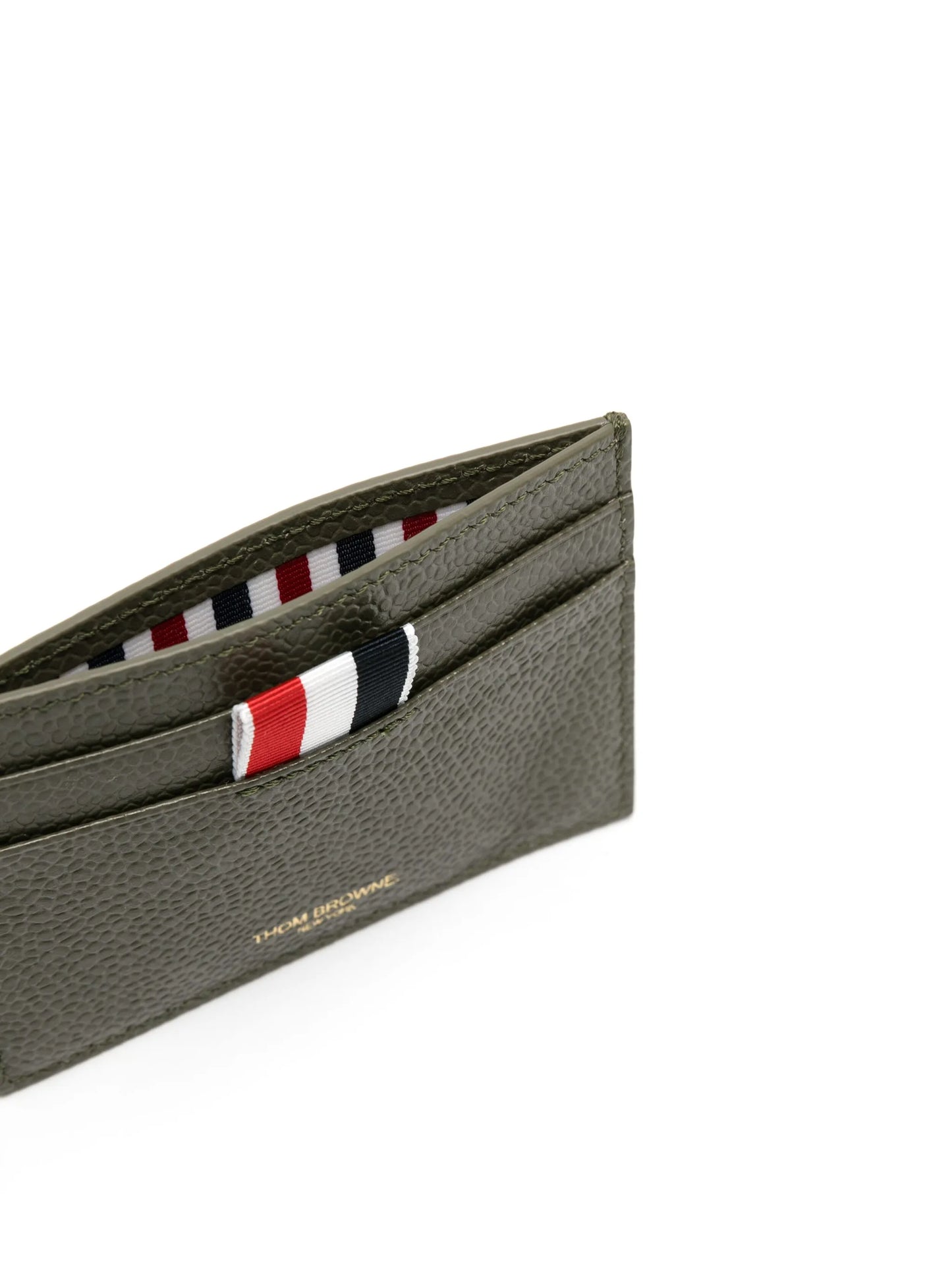 grosgrain-loop leather cardholder