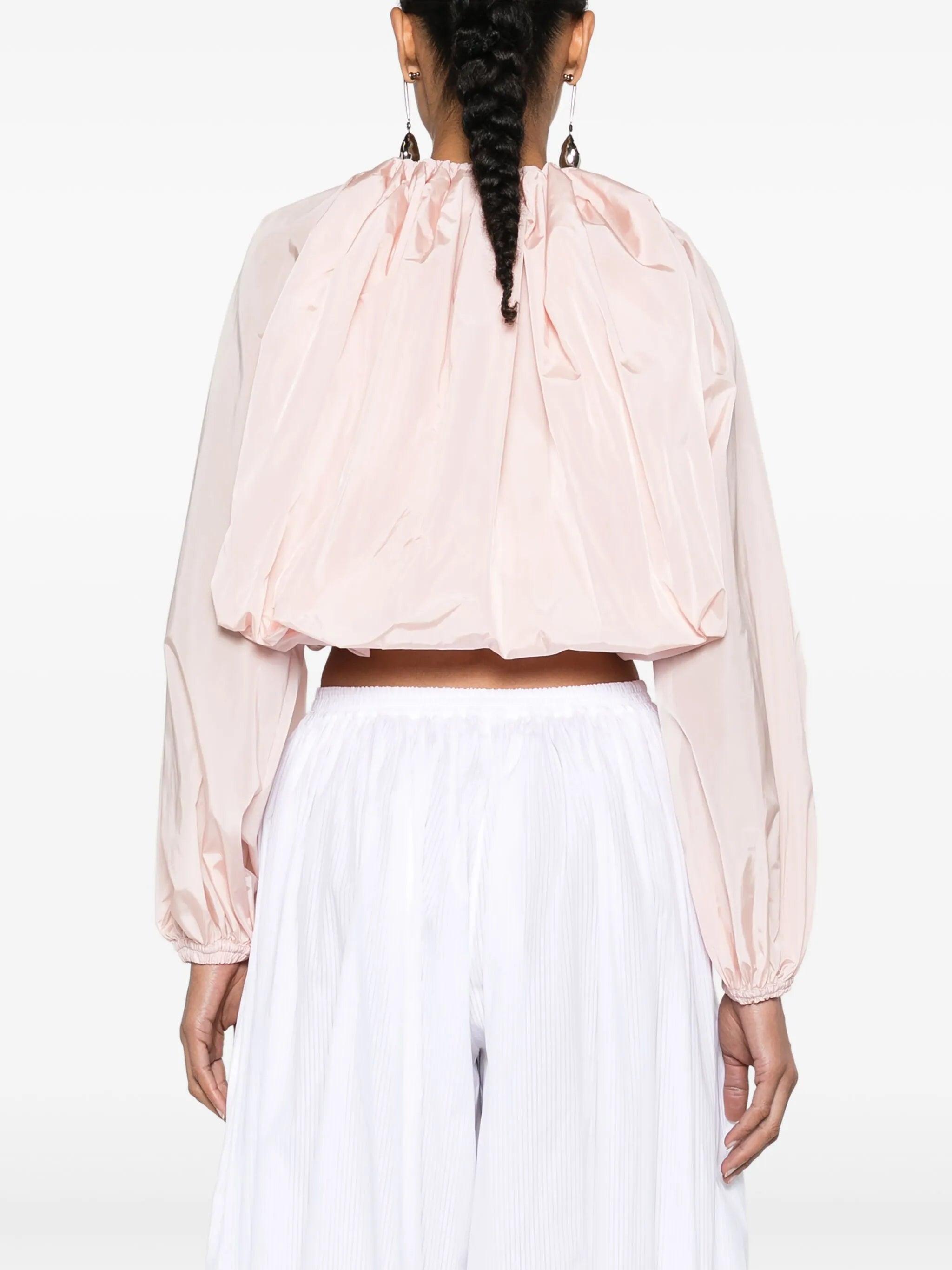 Balloon cropped bomber jacket