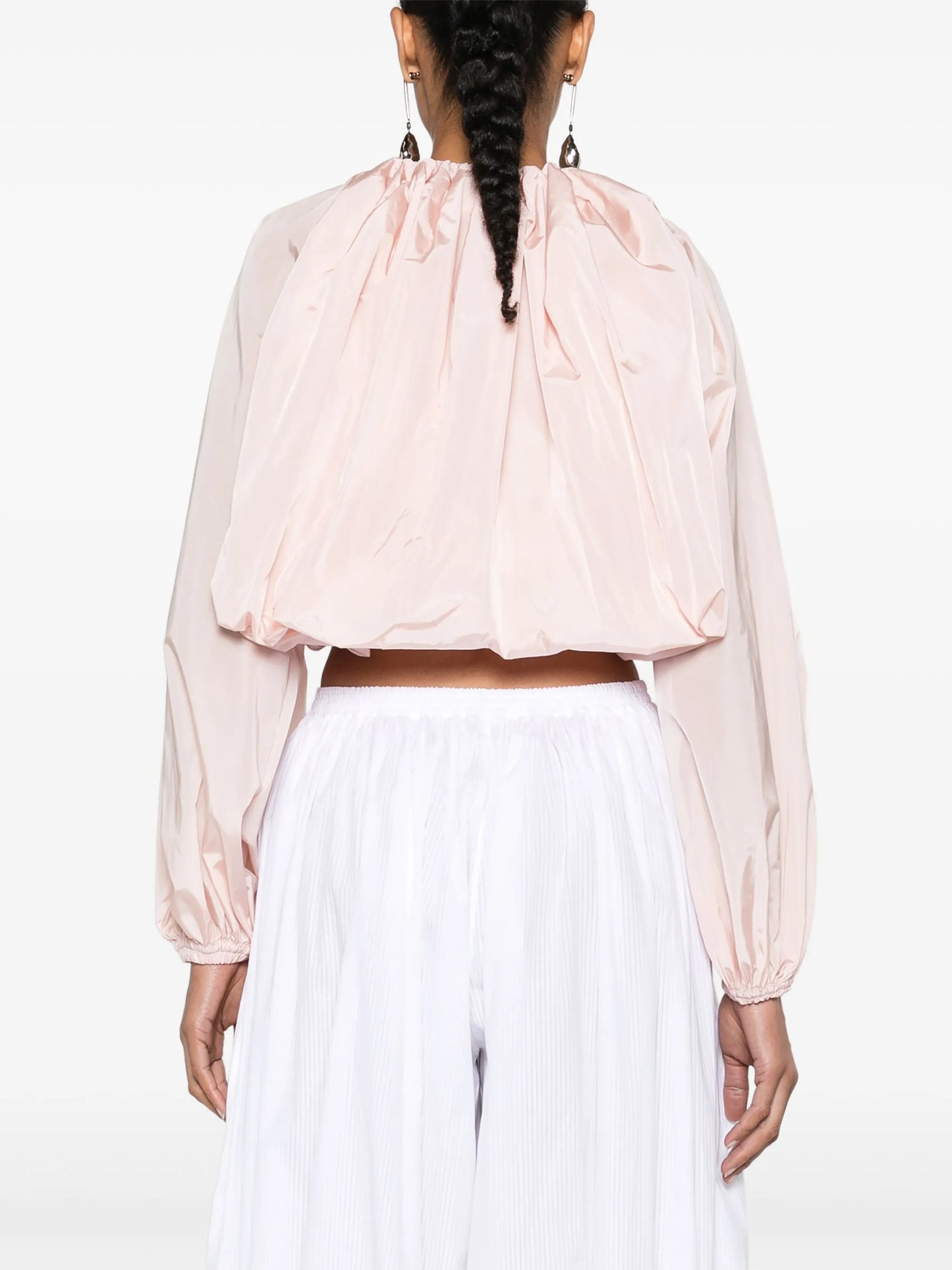 Balloon cropped bomber jacket
