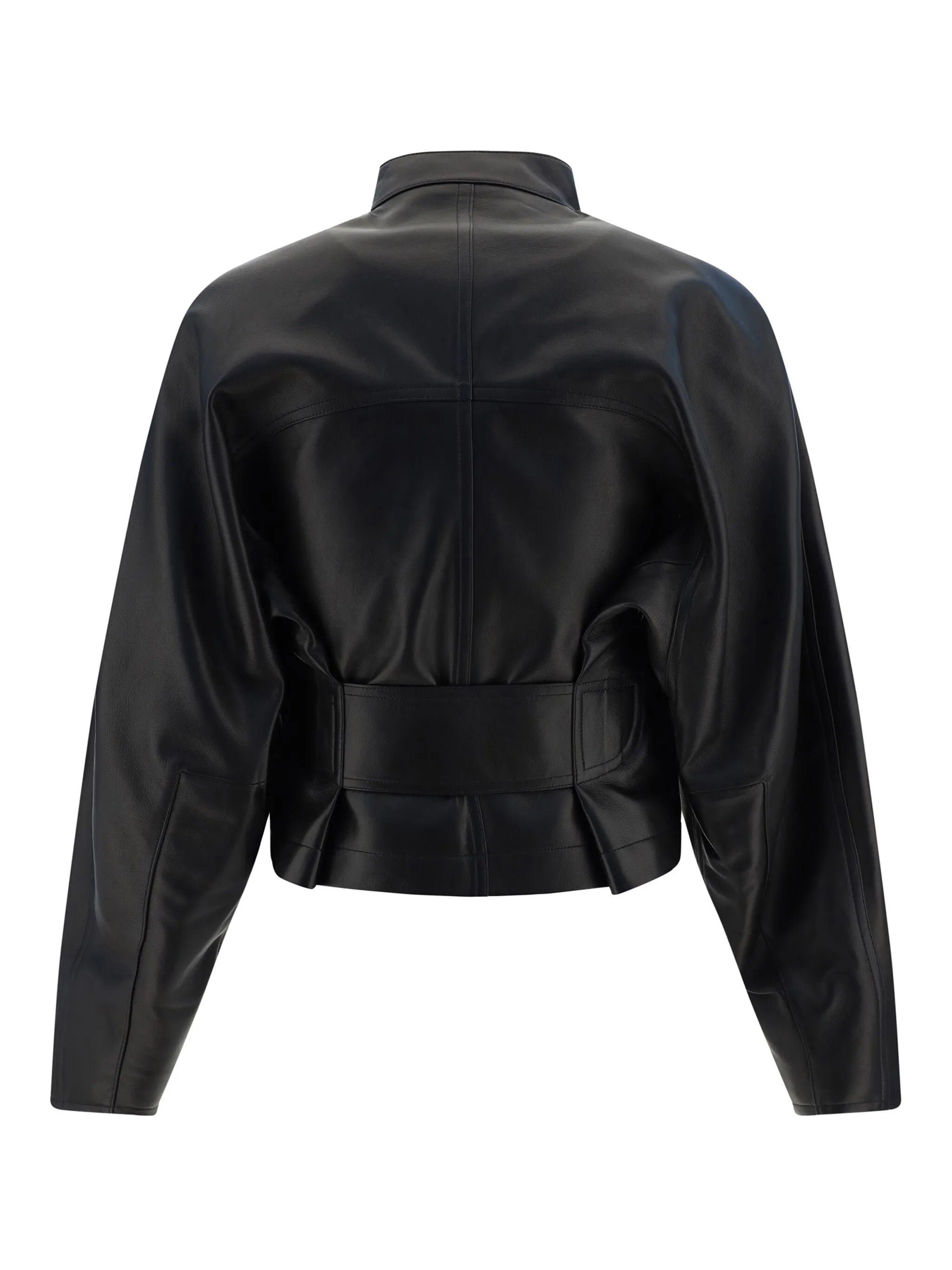 cropped leather jacket