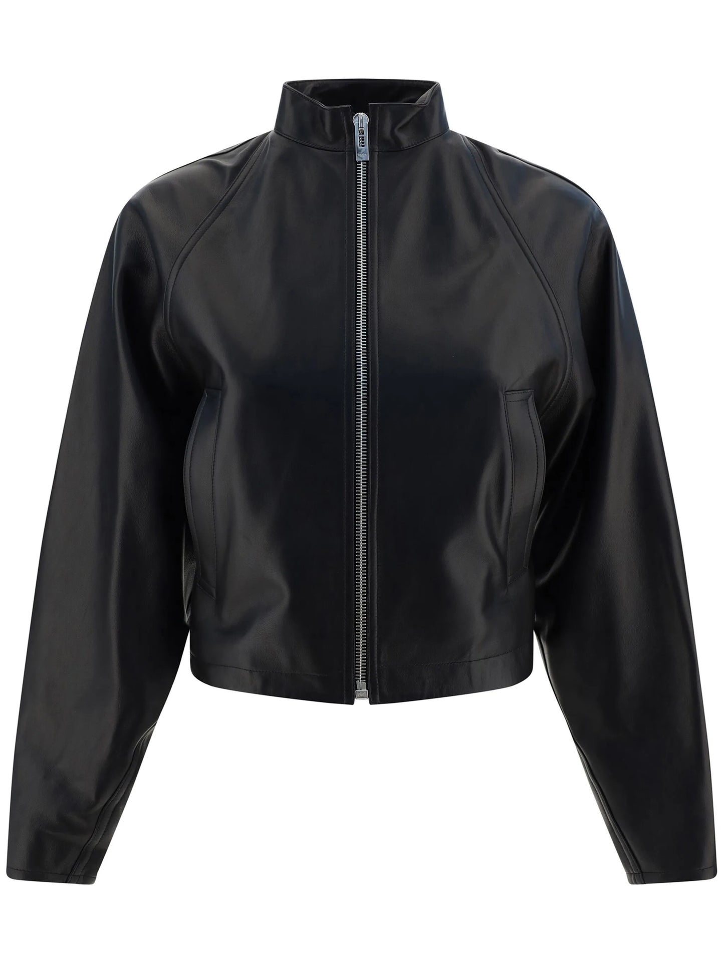 cropped leather jacket