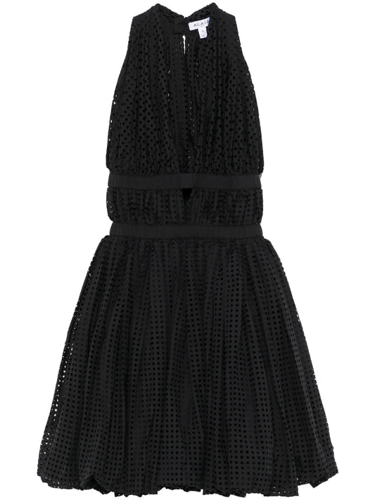 perforated mini dress