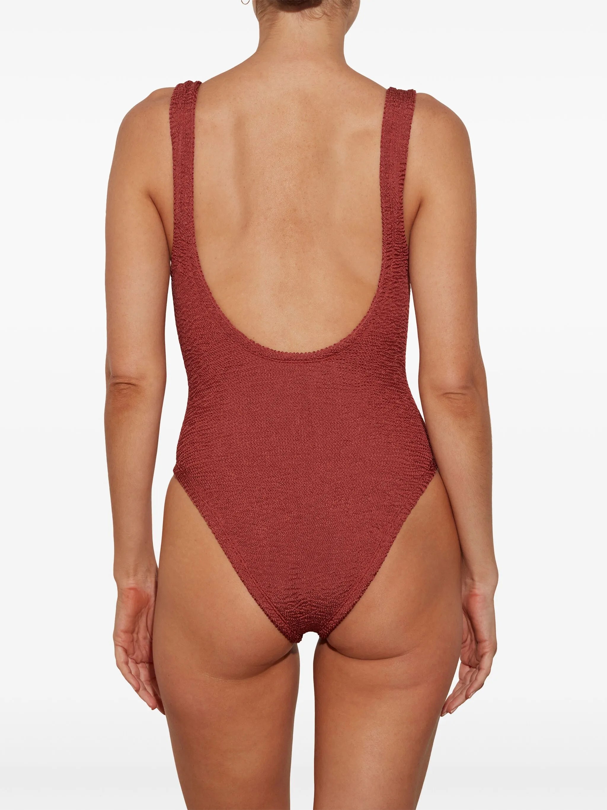 Domino crinkled-effect swimsuit