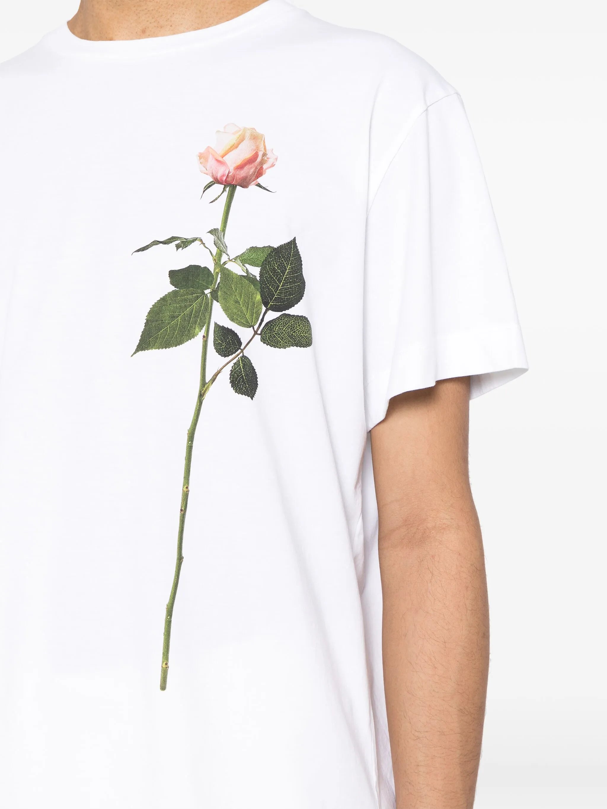 rose-print cotton T-shirt