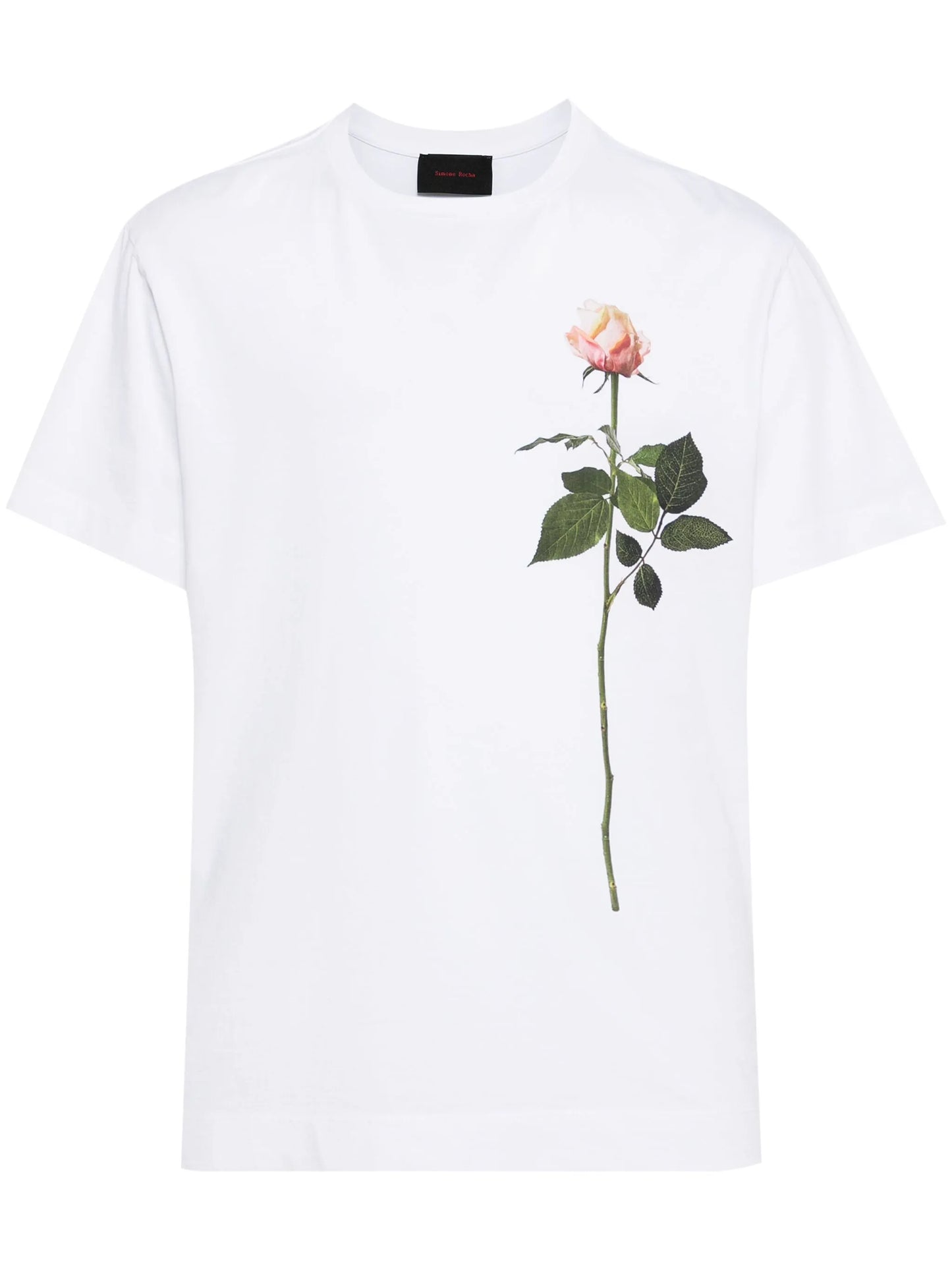 rose-print cotton T-shirt