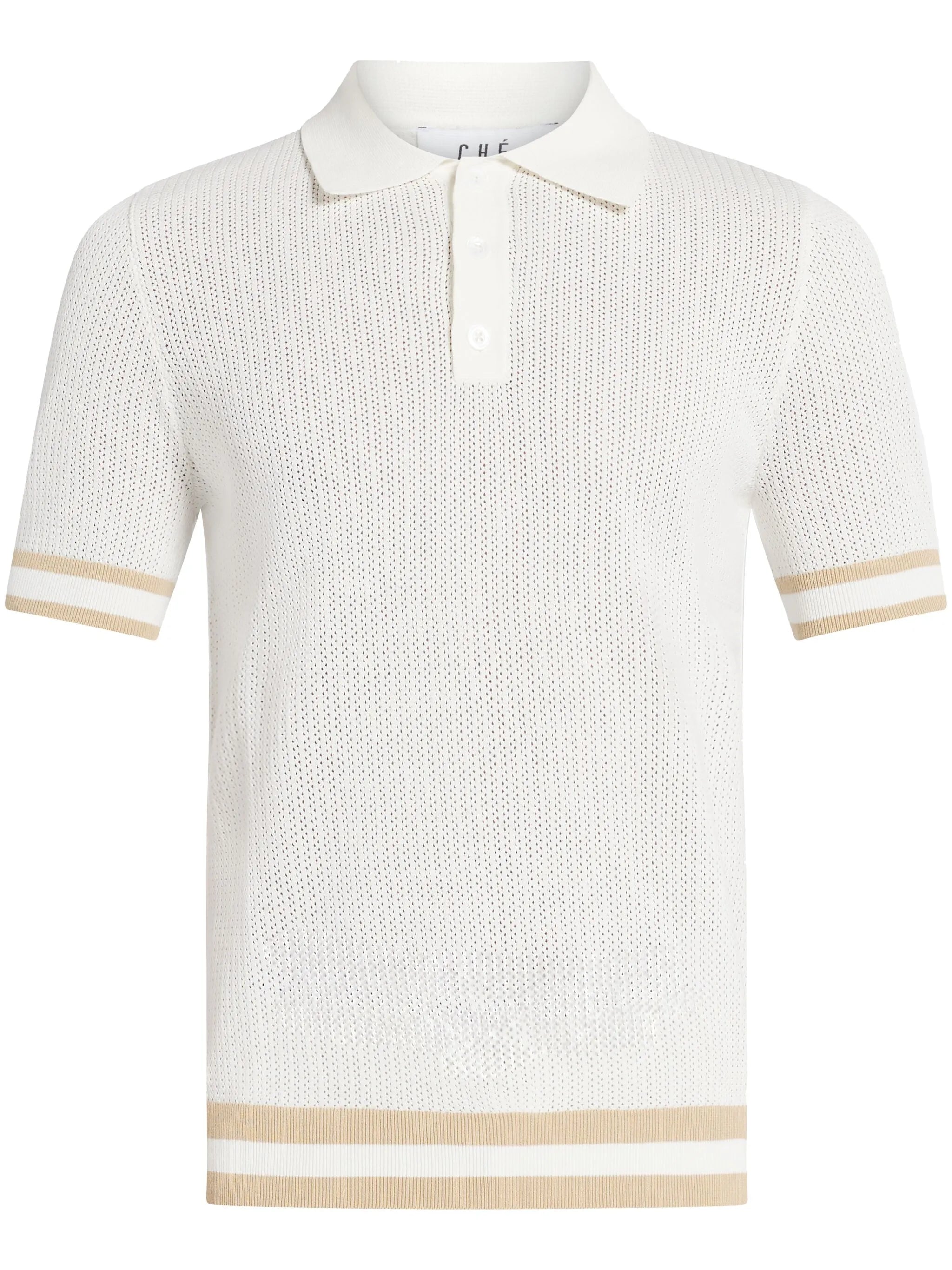 open-knit cotton polo shirt