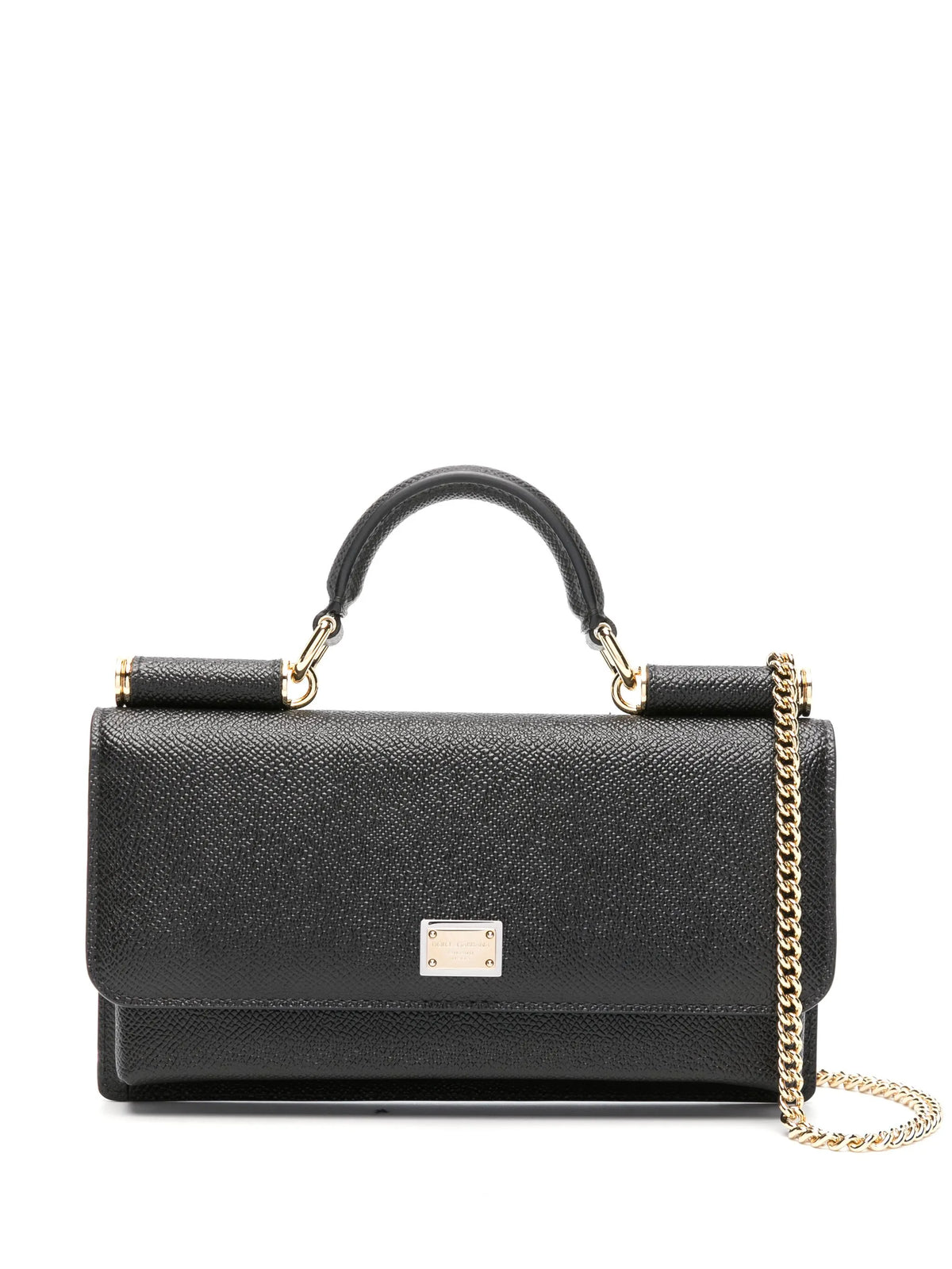 logo-plaque leather mini bag