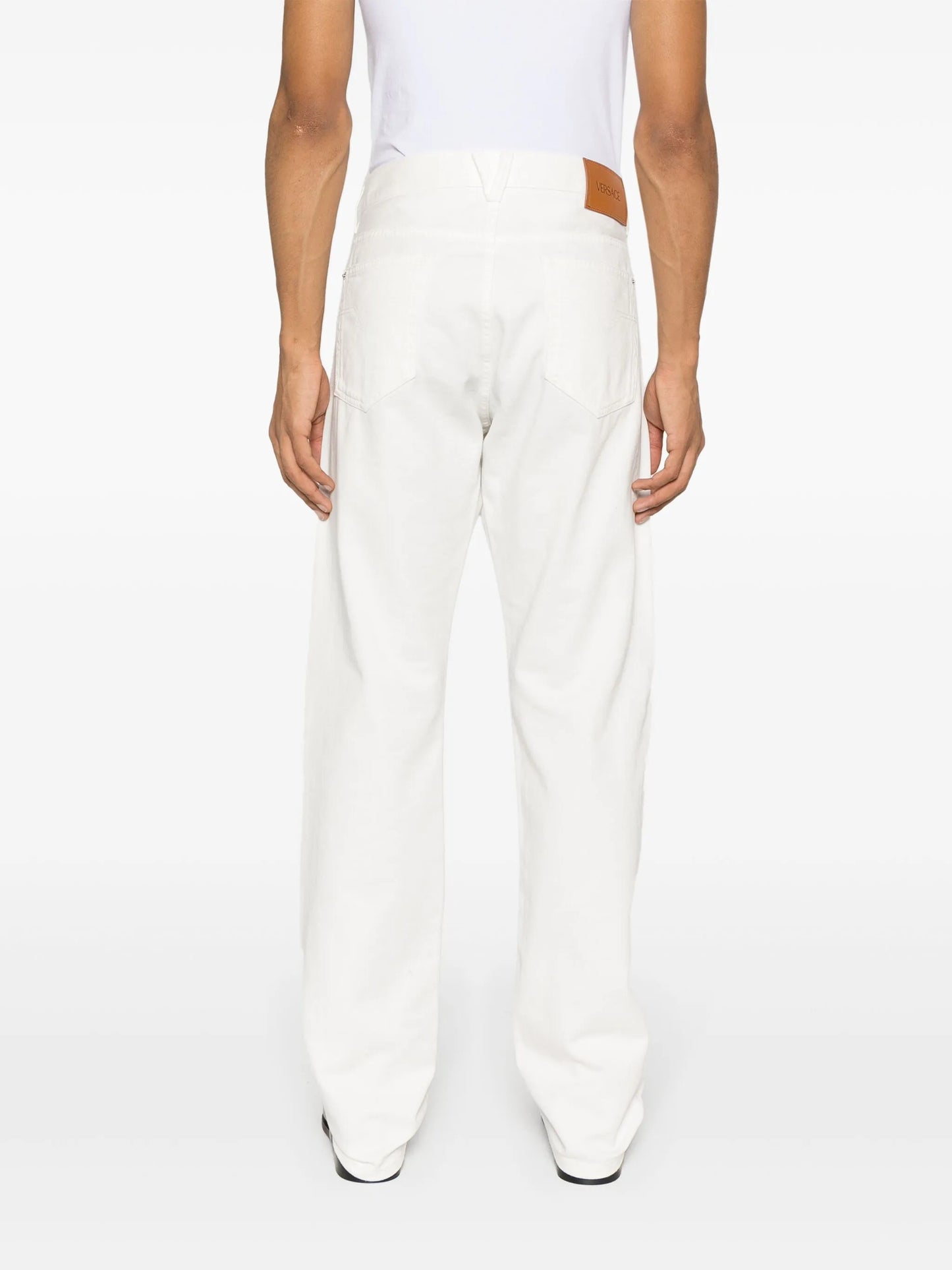 Medusa Head-motif mid-rise straight-leg jeans