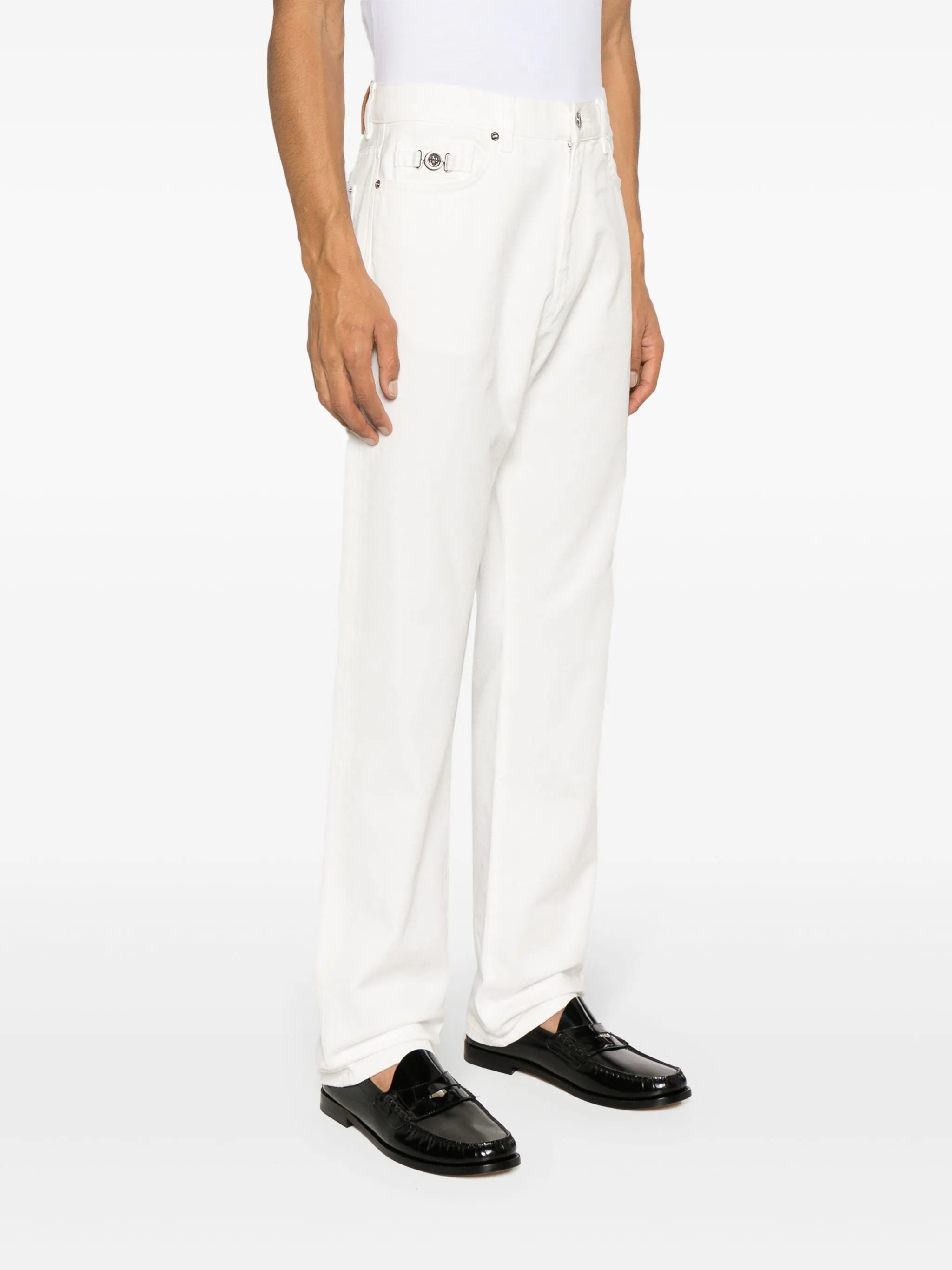 Medusa Head-motif mid-rise straight-leg jeans