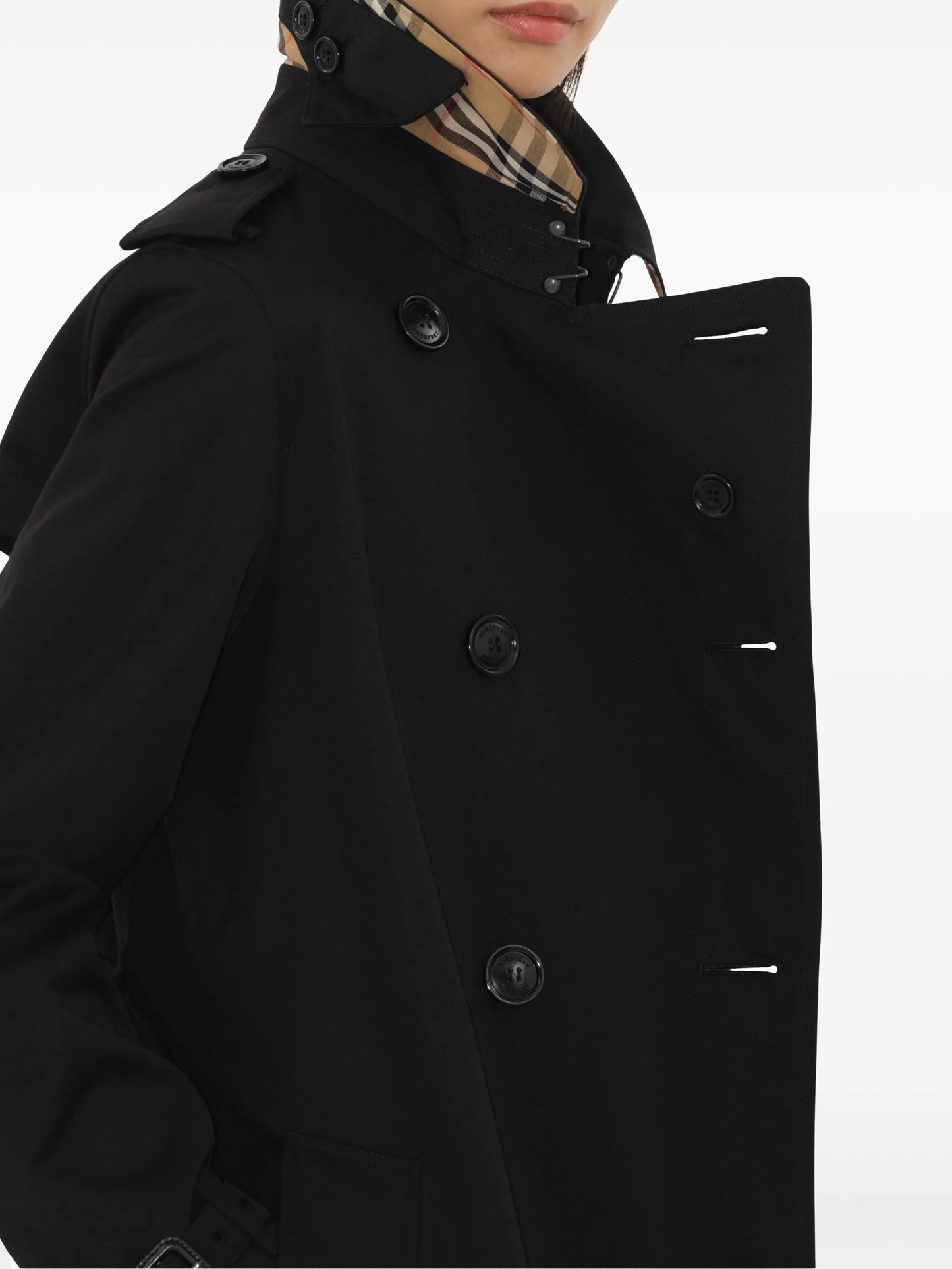 double-breasted cotton coat