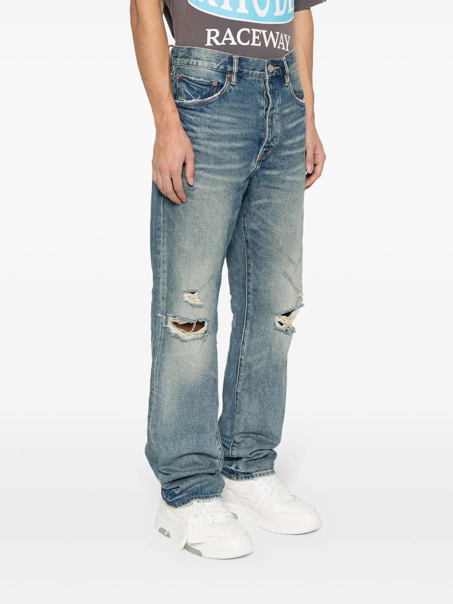 P011 Vintage Knee Slit jeans