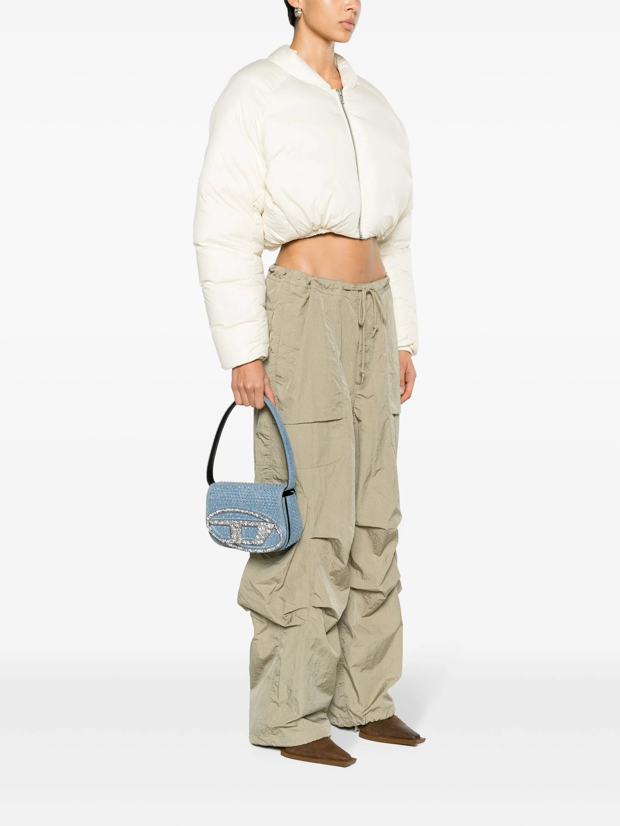 1DR denim shoulder bag