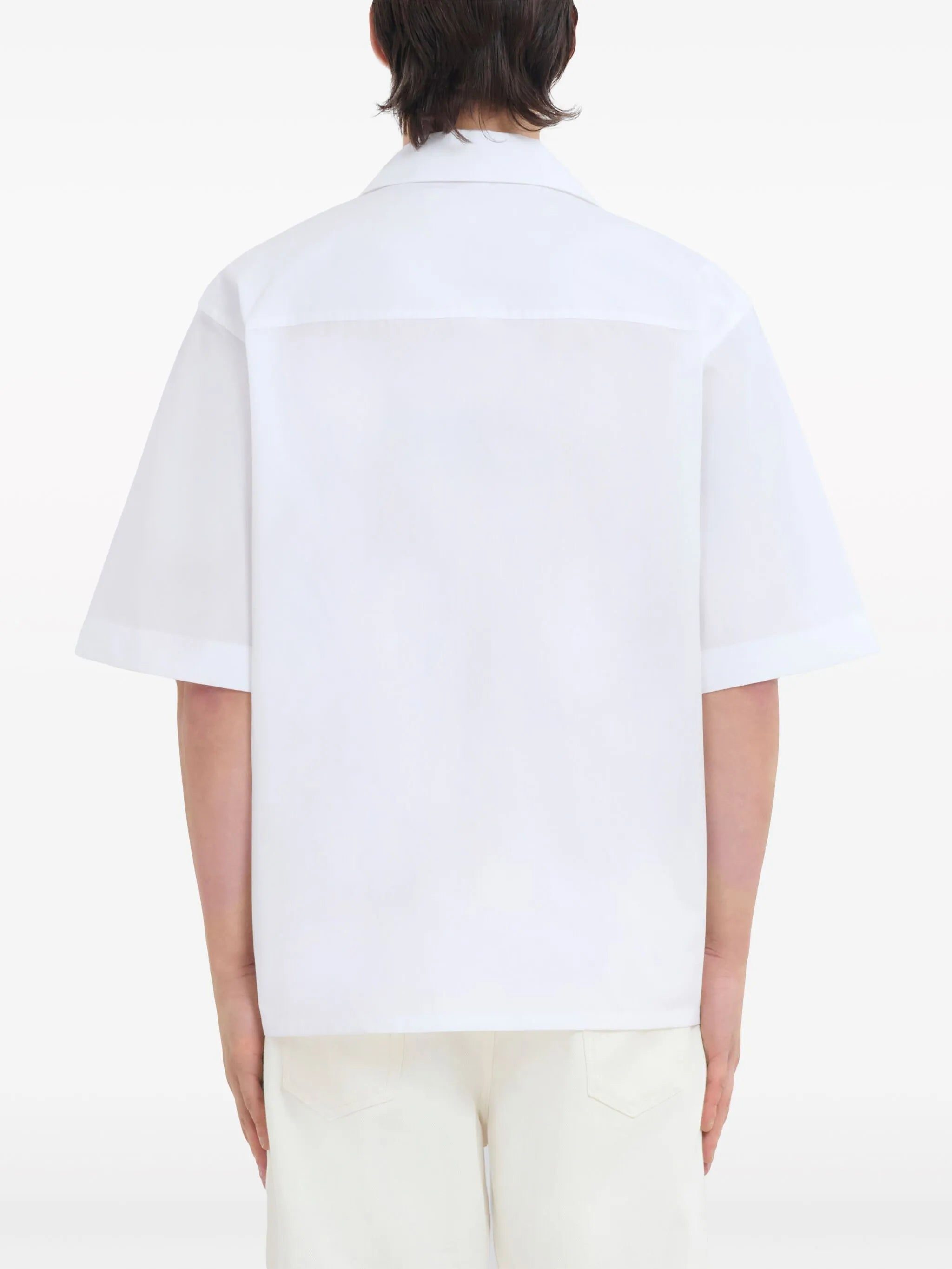 floral-appliqué cotton shirt