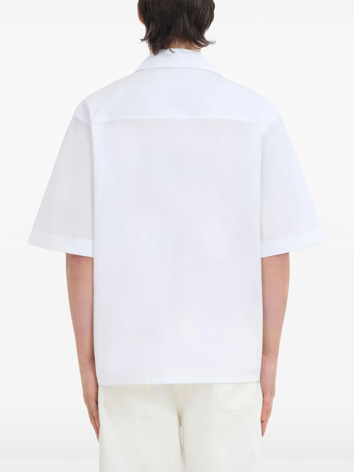 floral-appliqué cotton shirt