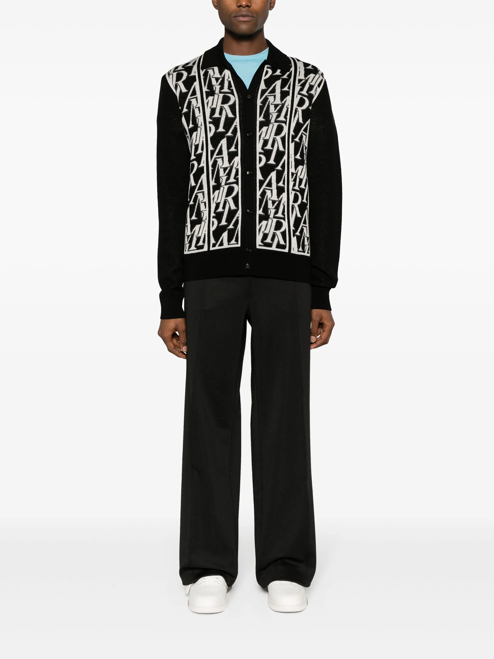 Repeat wool-jacquard cardigan