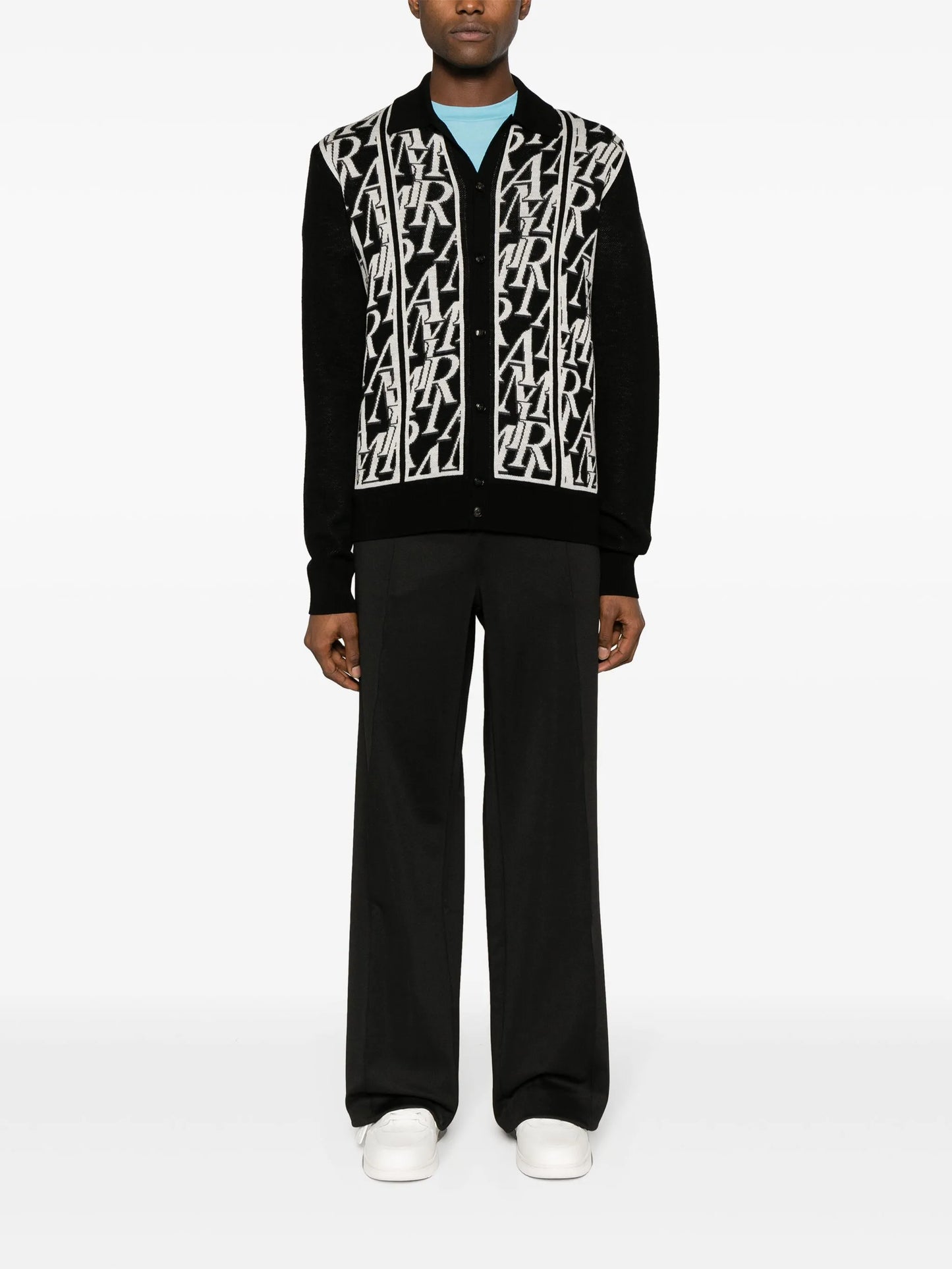Repeat wool-jacquard cardigan
