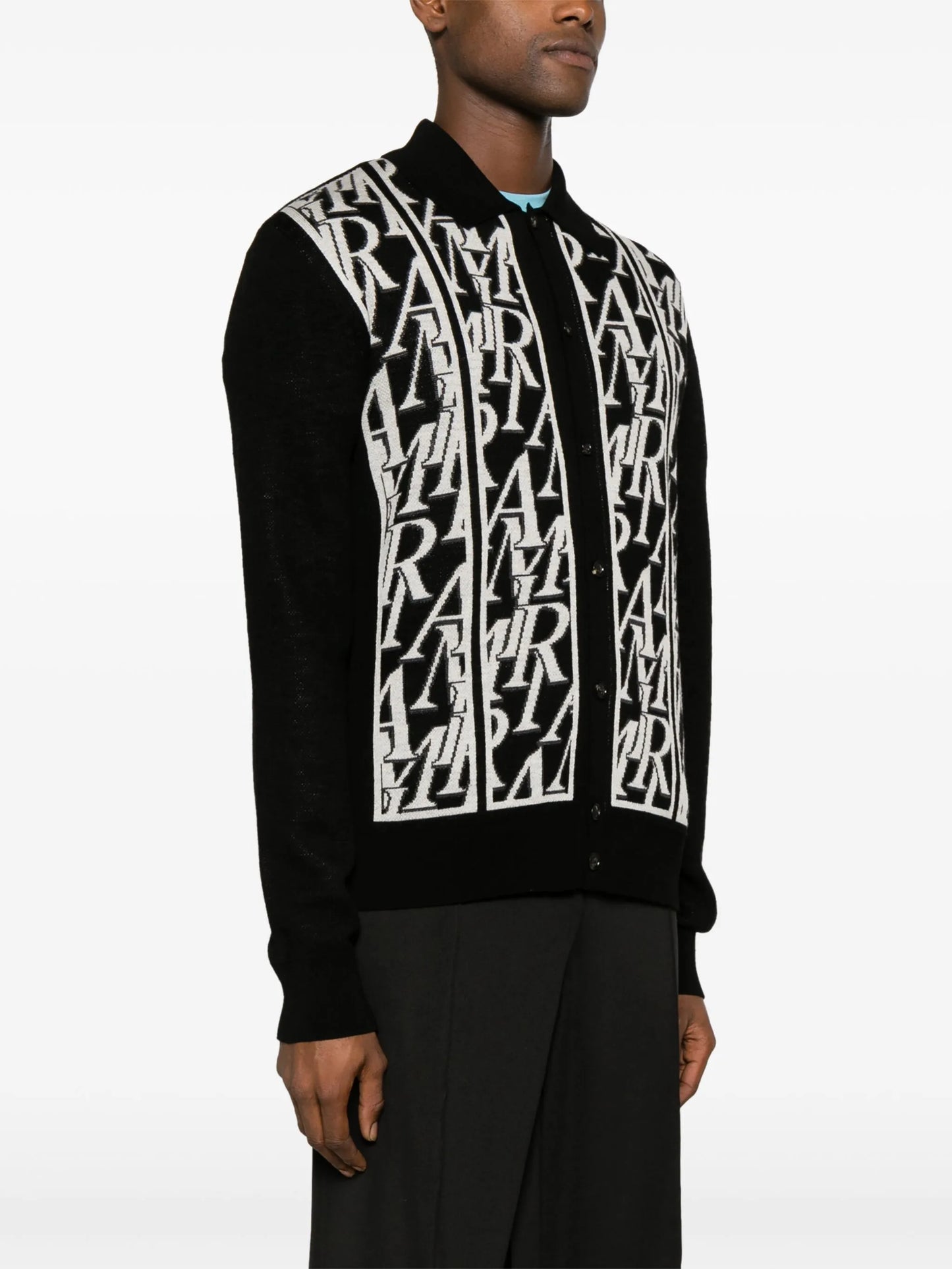 Repeat wool-jacquard cardigan